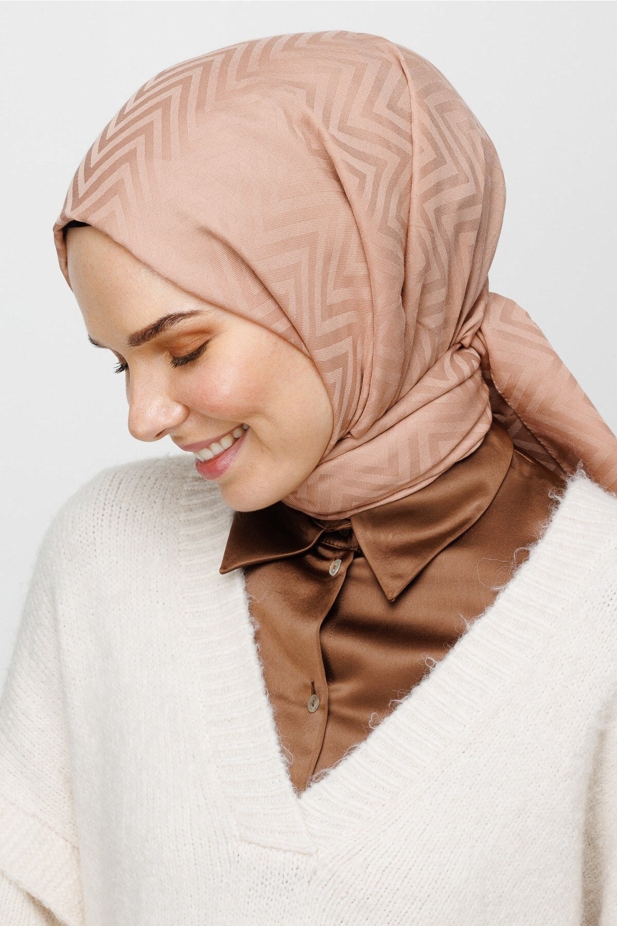 Zikzak Desen Pamuk Jakar Şal