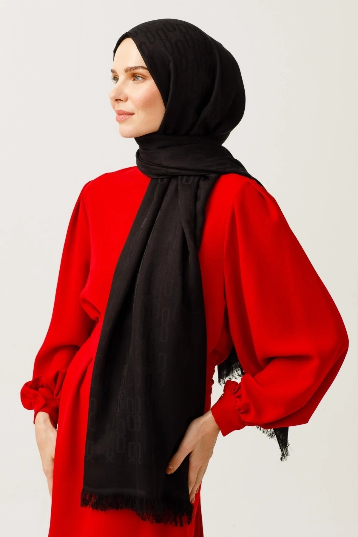 Zincir Desen Pamuk Jakar Şal