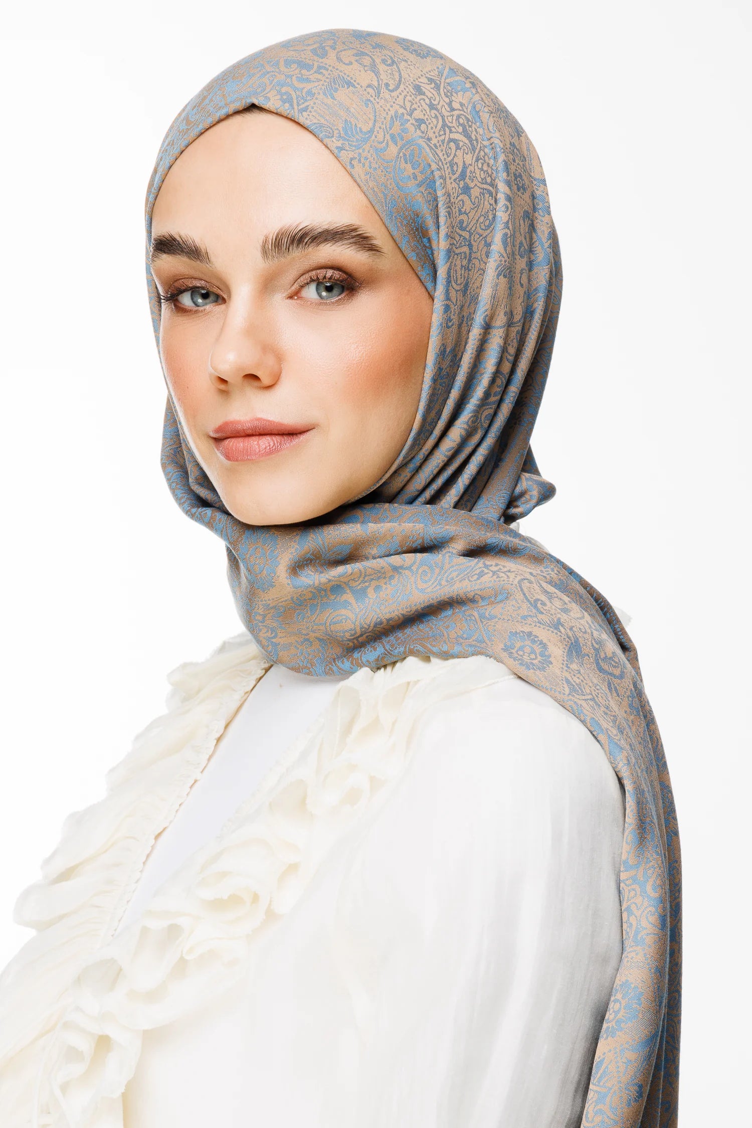 Henna Desen Çift Taraflı Şal