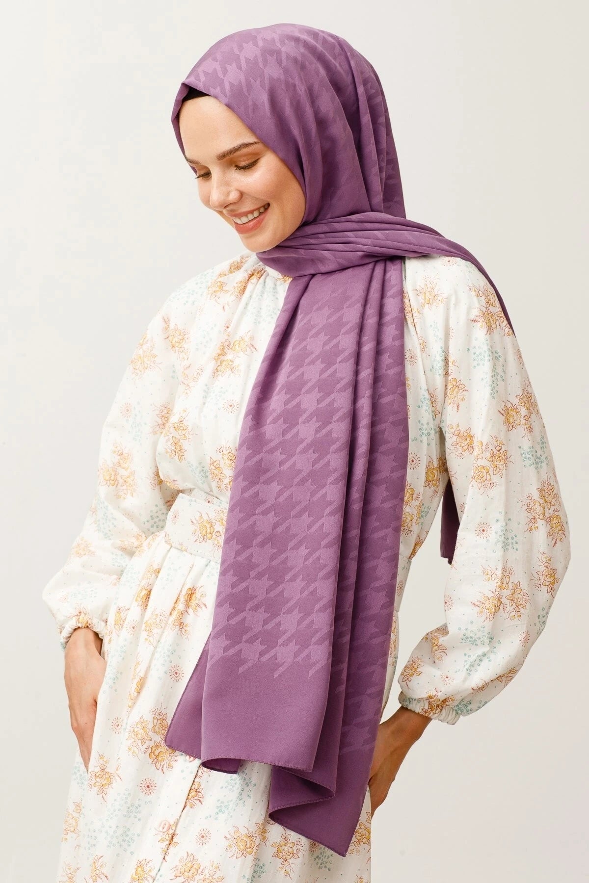 Kazayağı Desen İpeksi Jakar Şal