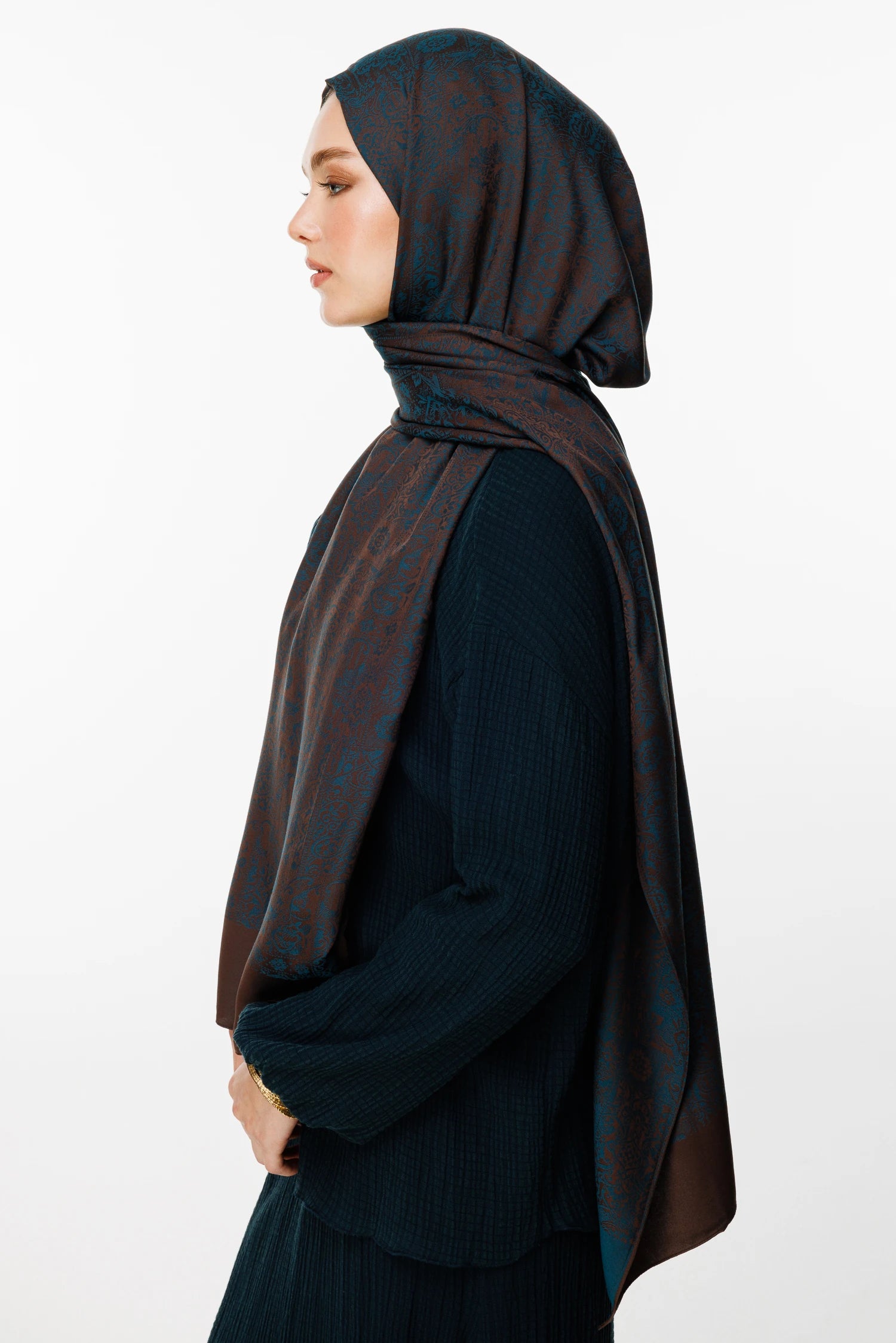 Henna Desen Çift Taraflı Şal