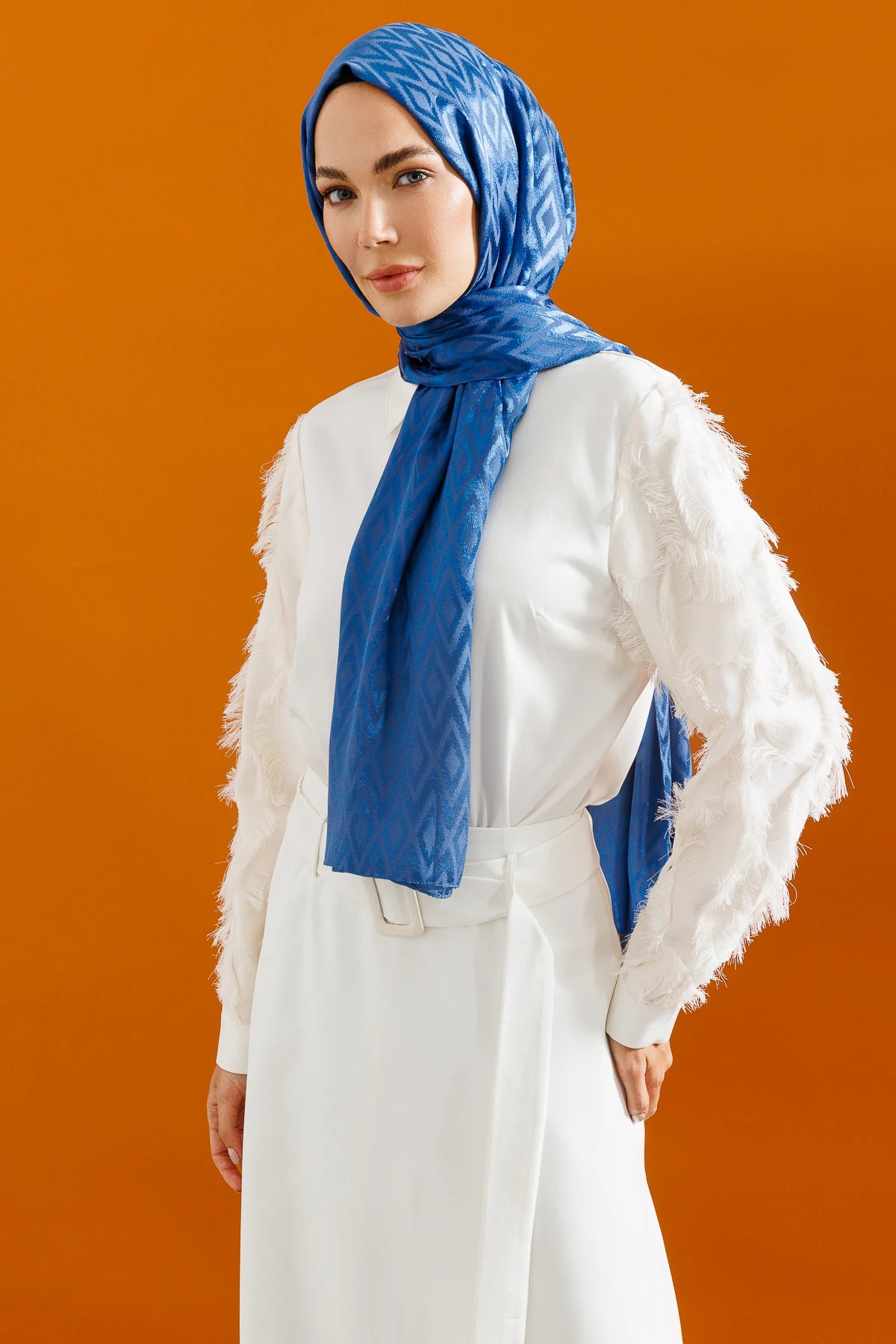 Karo Desen Parlak Jakar Şal