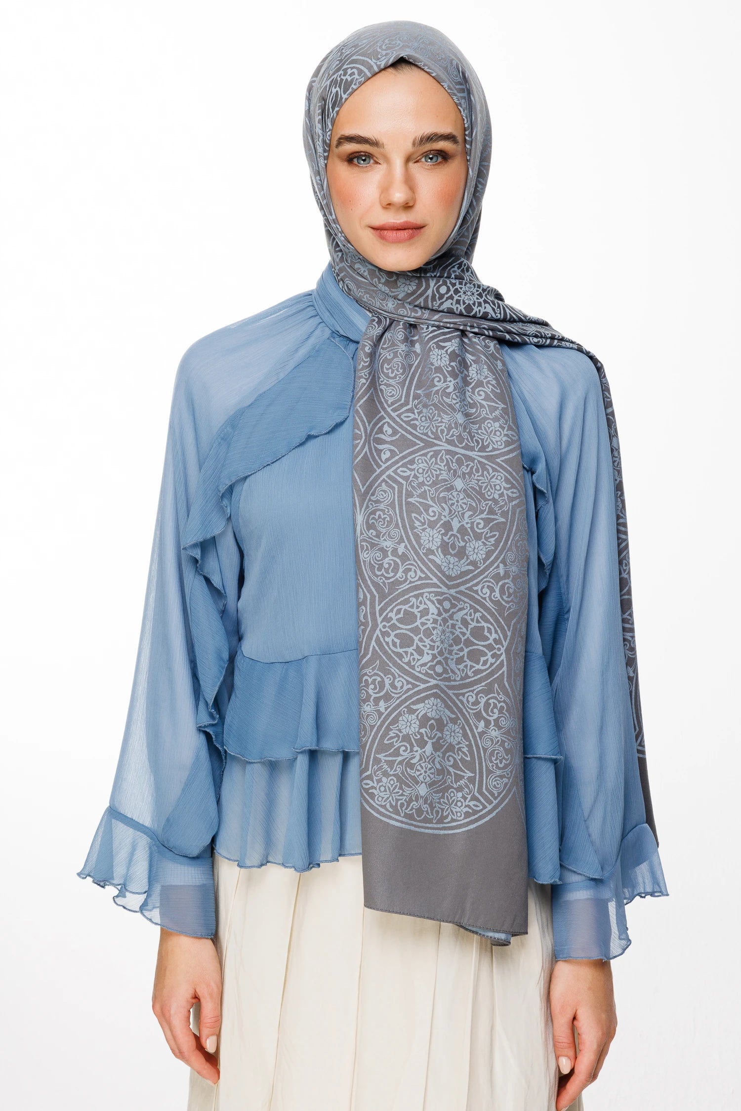 Morocco Desen Çift Taraflı Şal