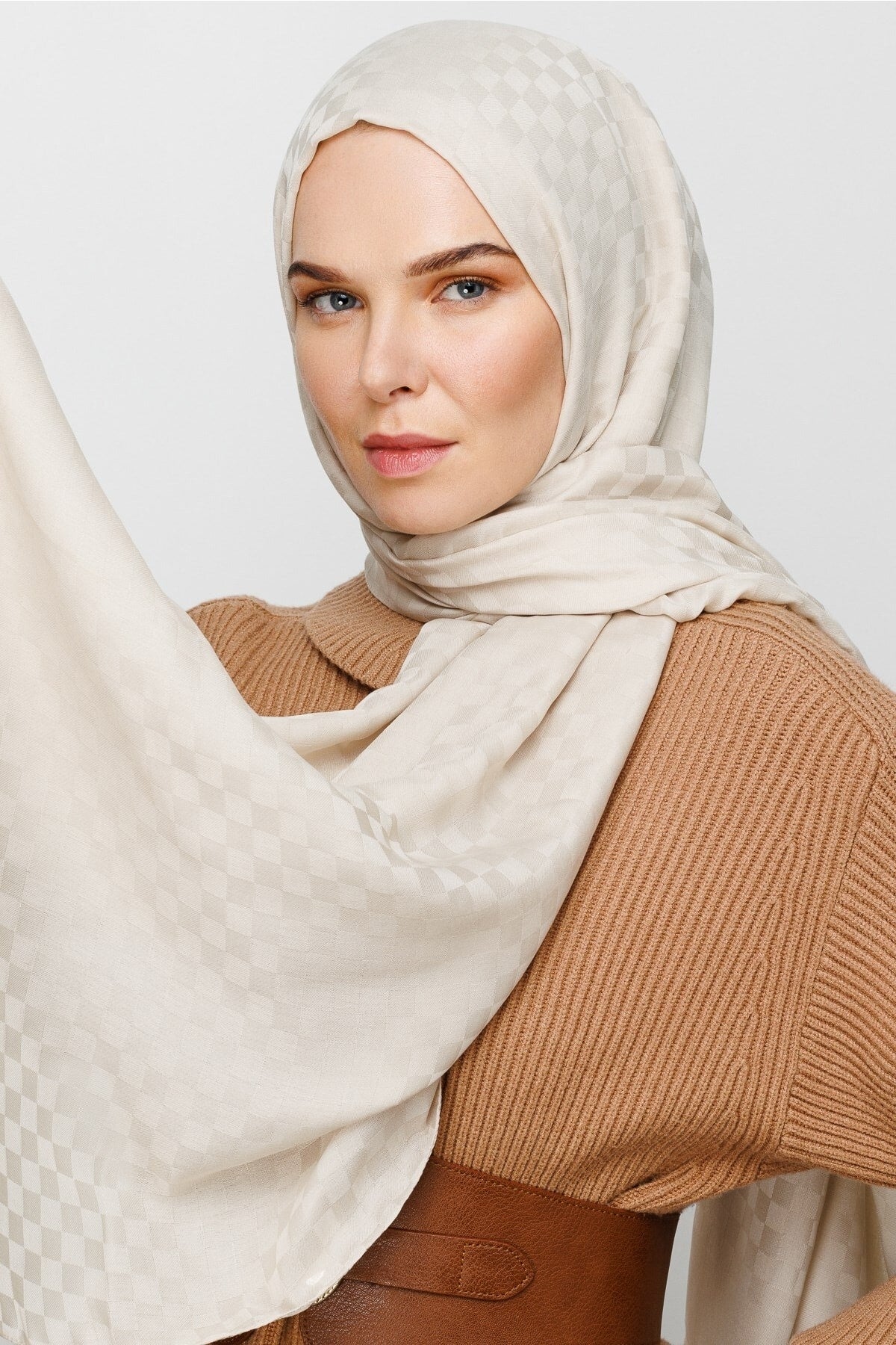Kare Desen Pamuk Jakar Şal