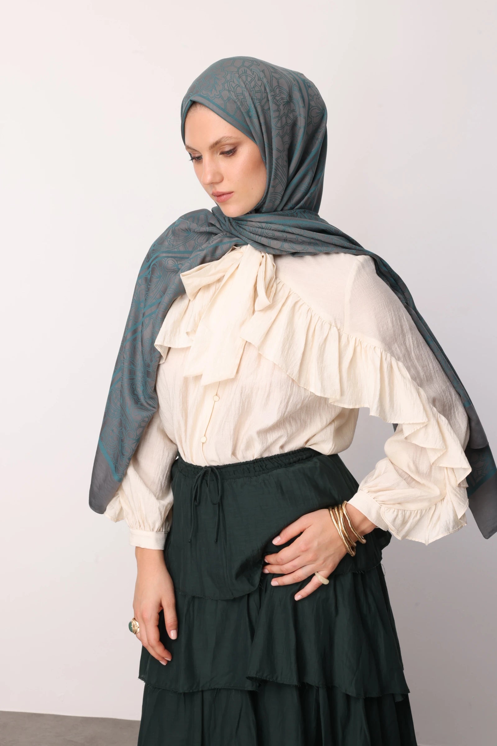 Lavin Desen Çift Taraflı Şal