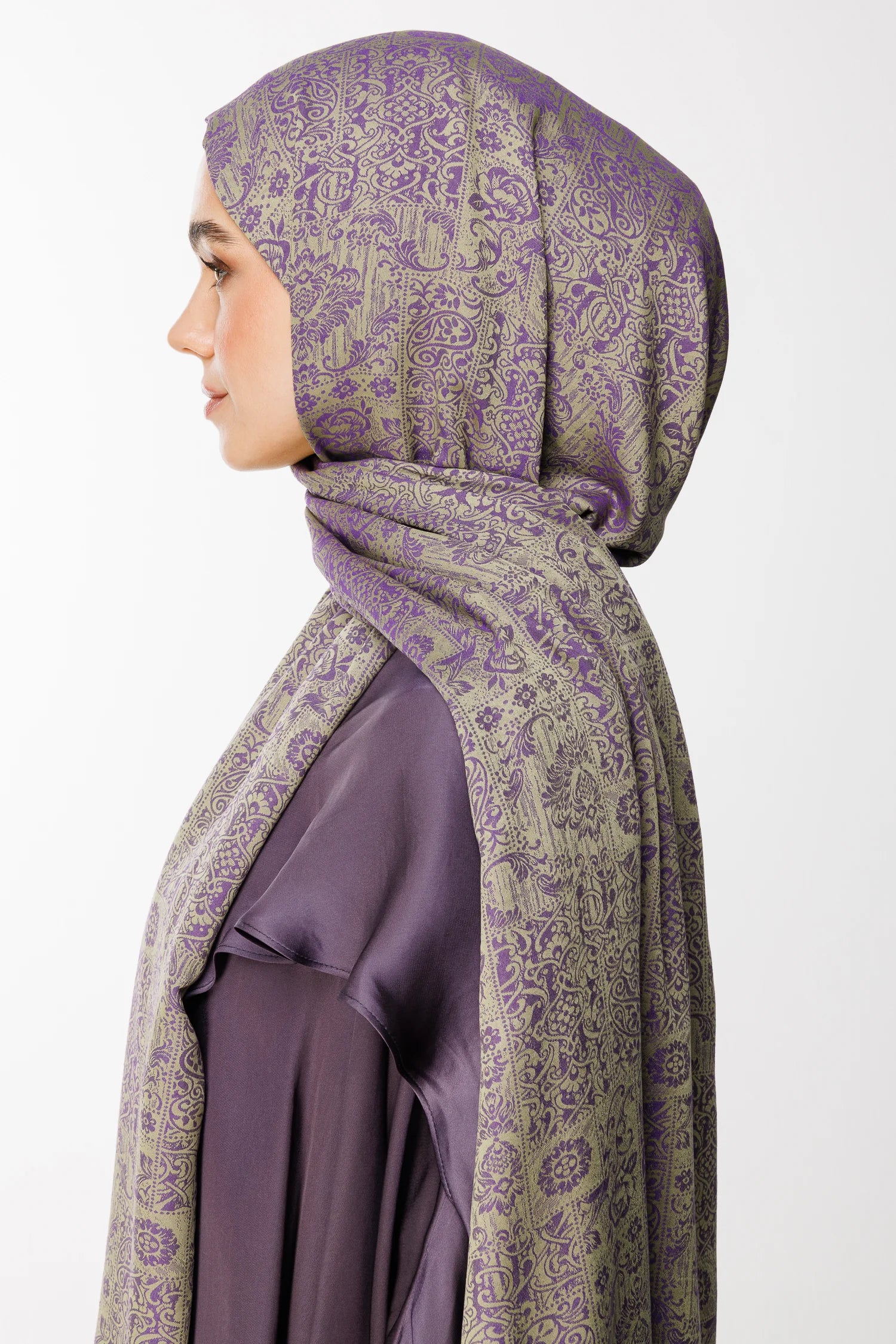 Henna Desen Çift Taraflı Şal