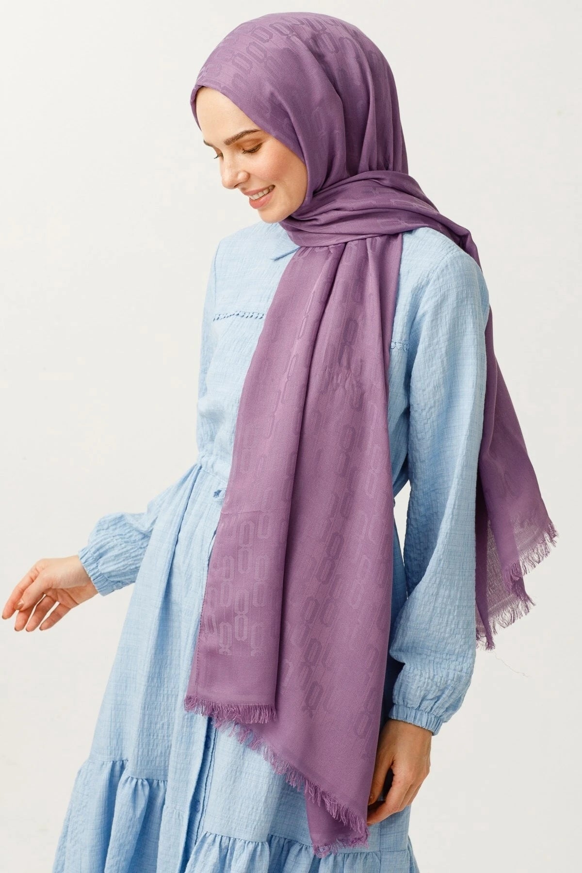 Zincir Desen Pamuk Jakar Şal