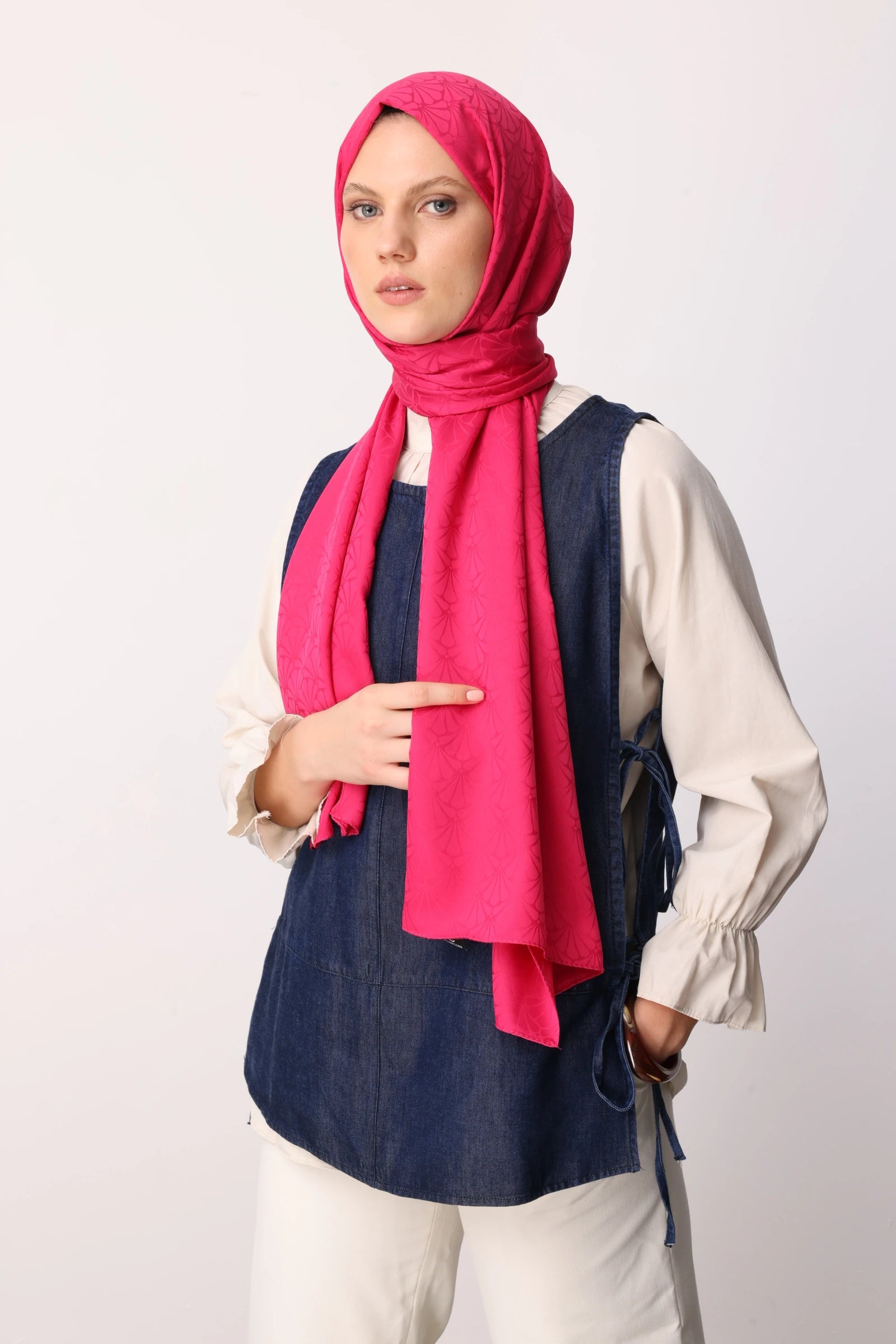 Lotus Desen İpeksi Jakar Şal