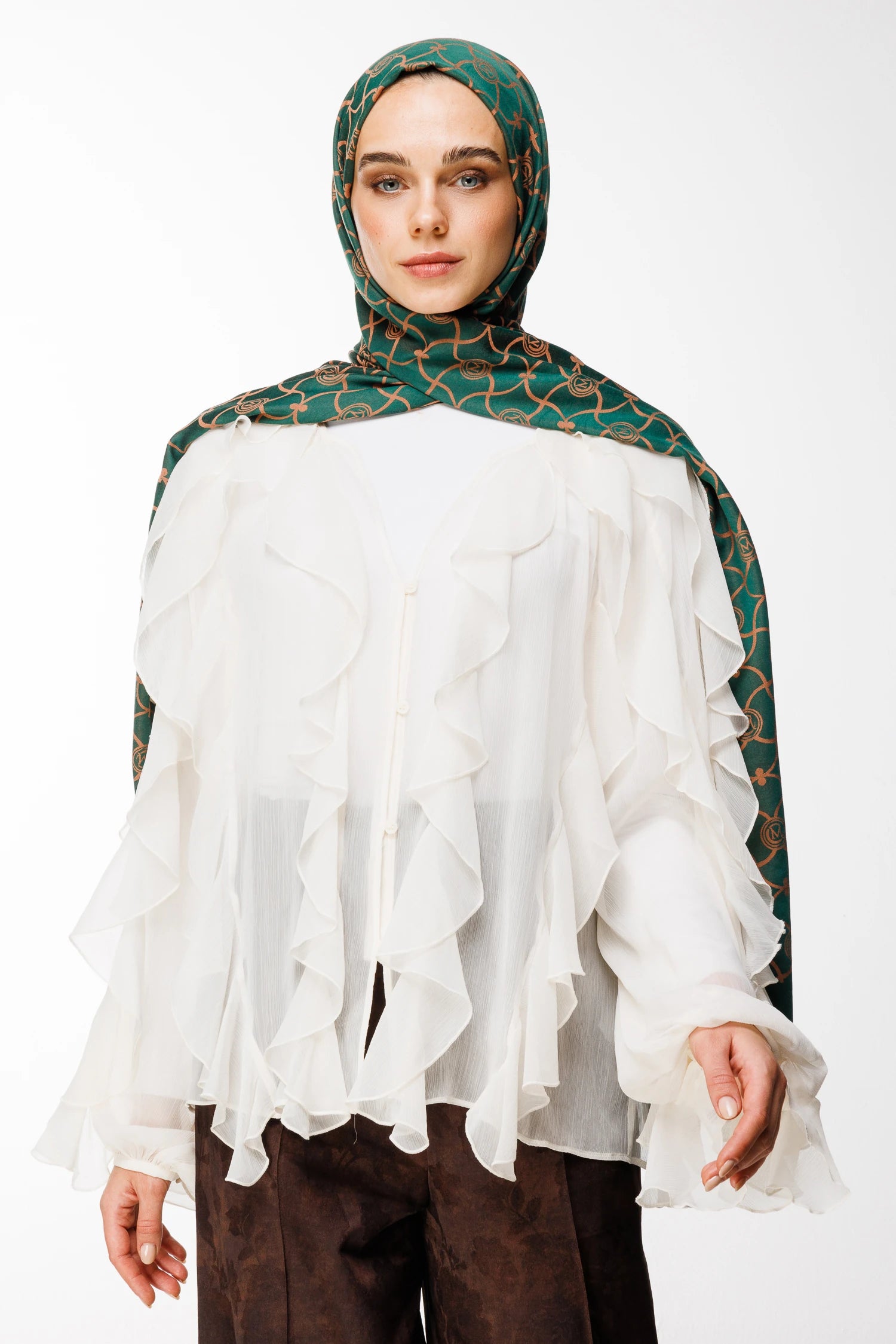 Marrakech Desen Çift Taraflı Şal