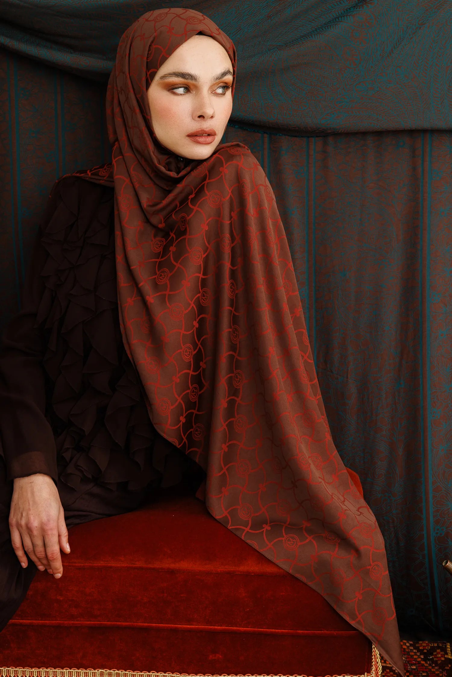 Marrakech Desen Çift Taraflı Şal