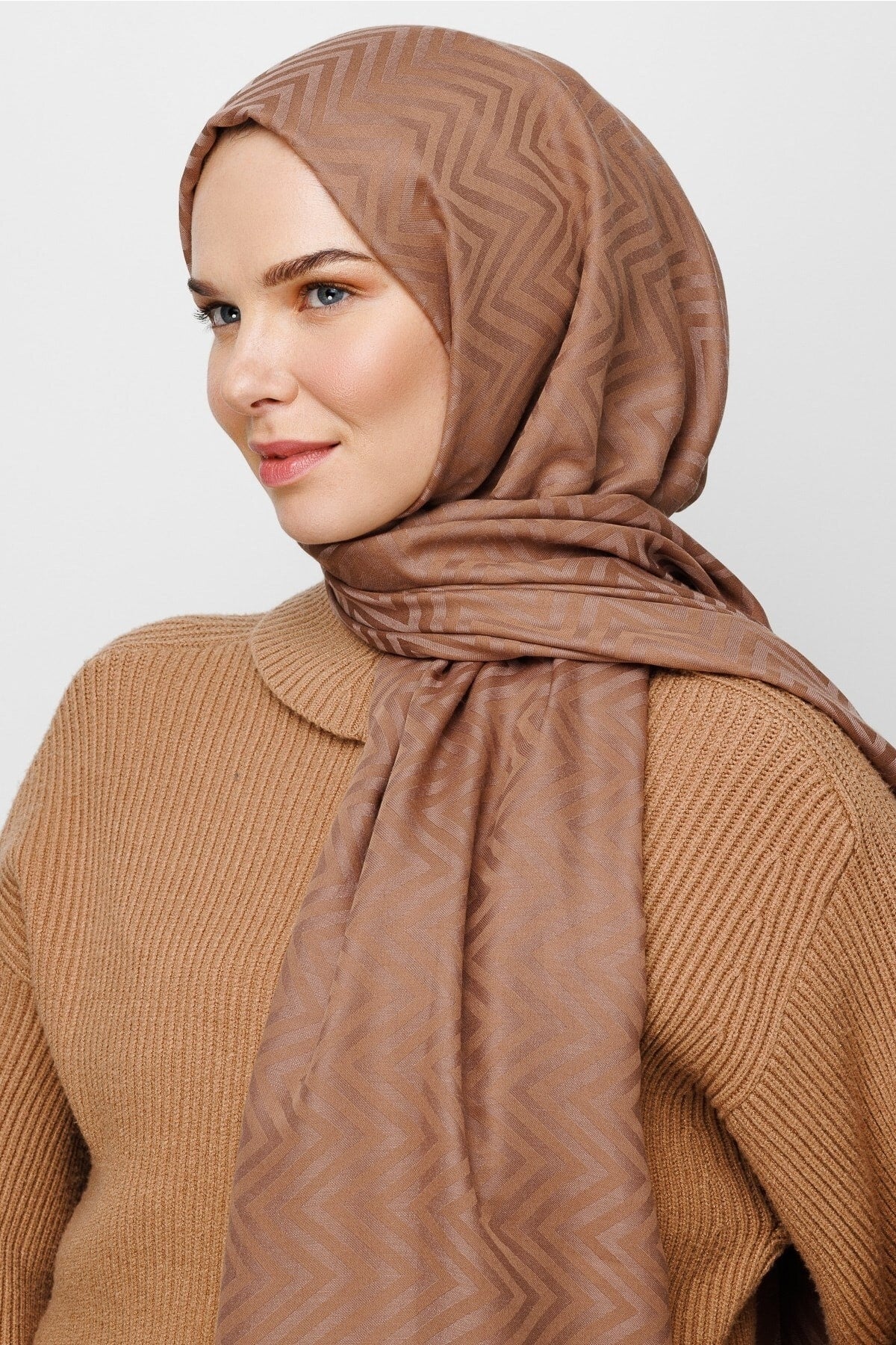 Zikzak Desen Pamuk Jakar Şal