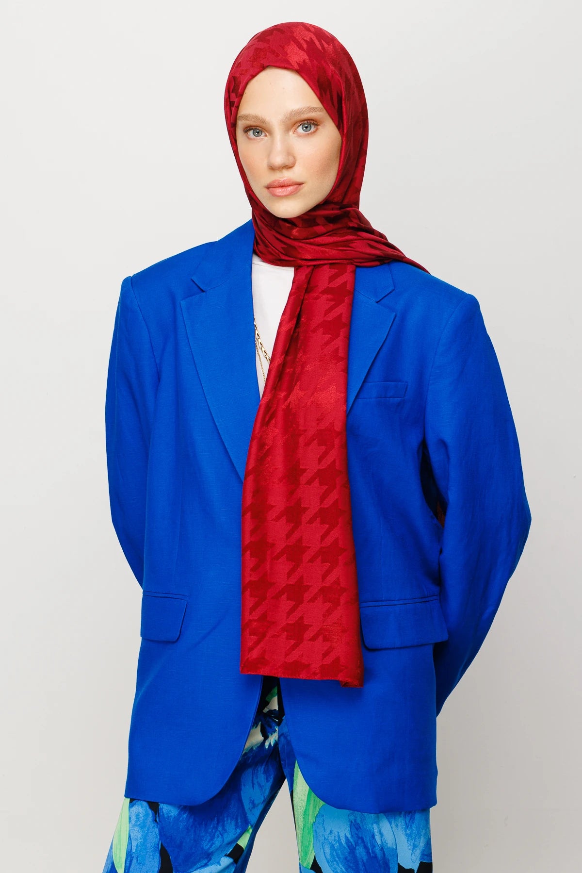 Kazayağı Desen Parlak Jakar Şal