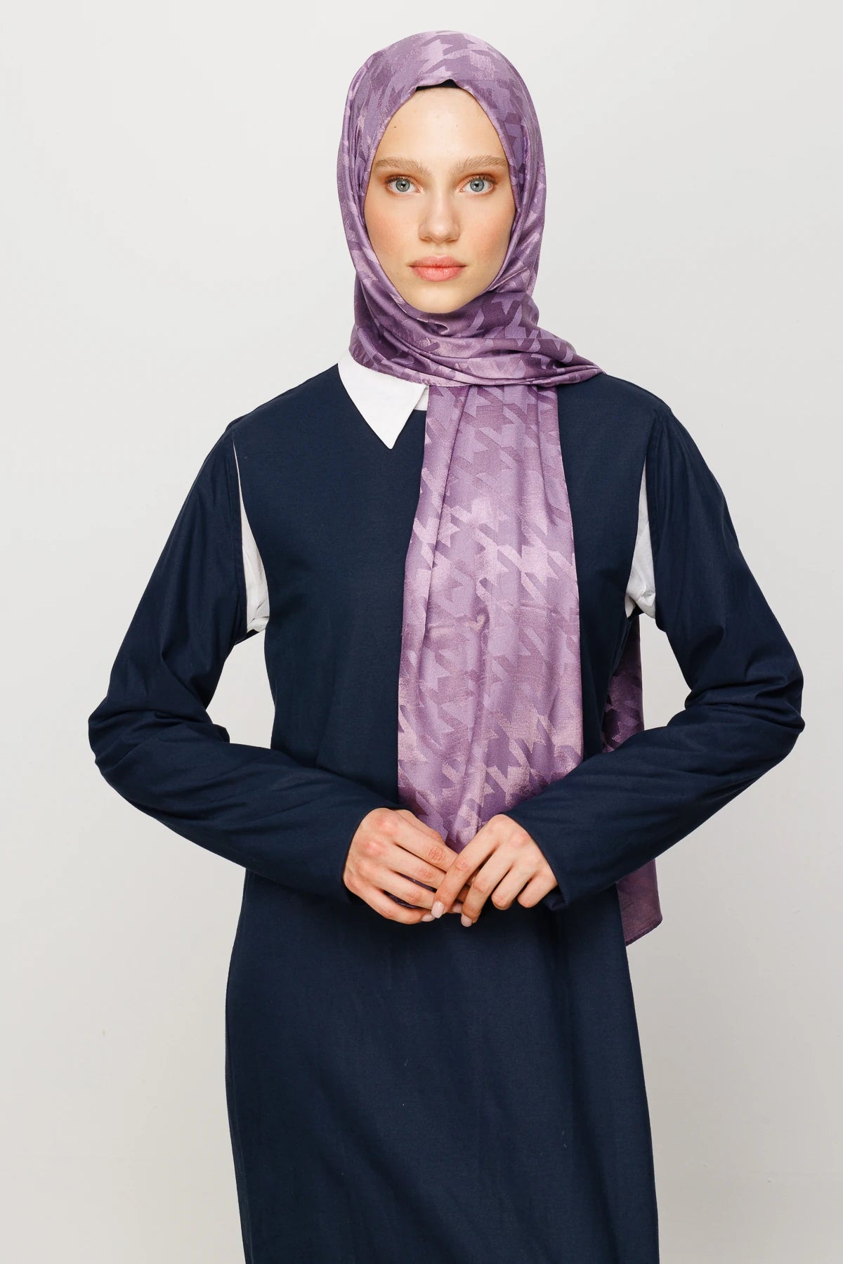 Kazayağı Desen Parlak Jakar Şal