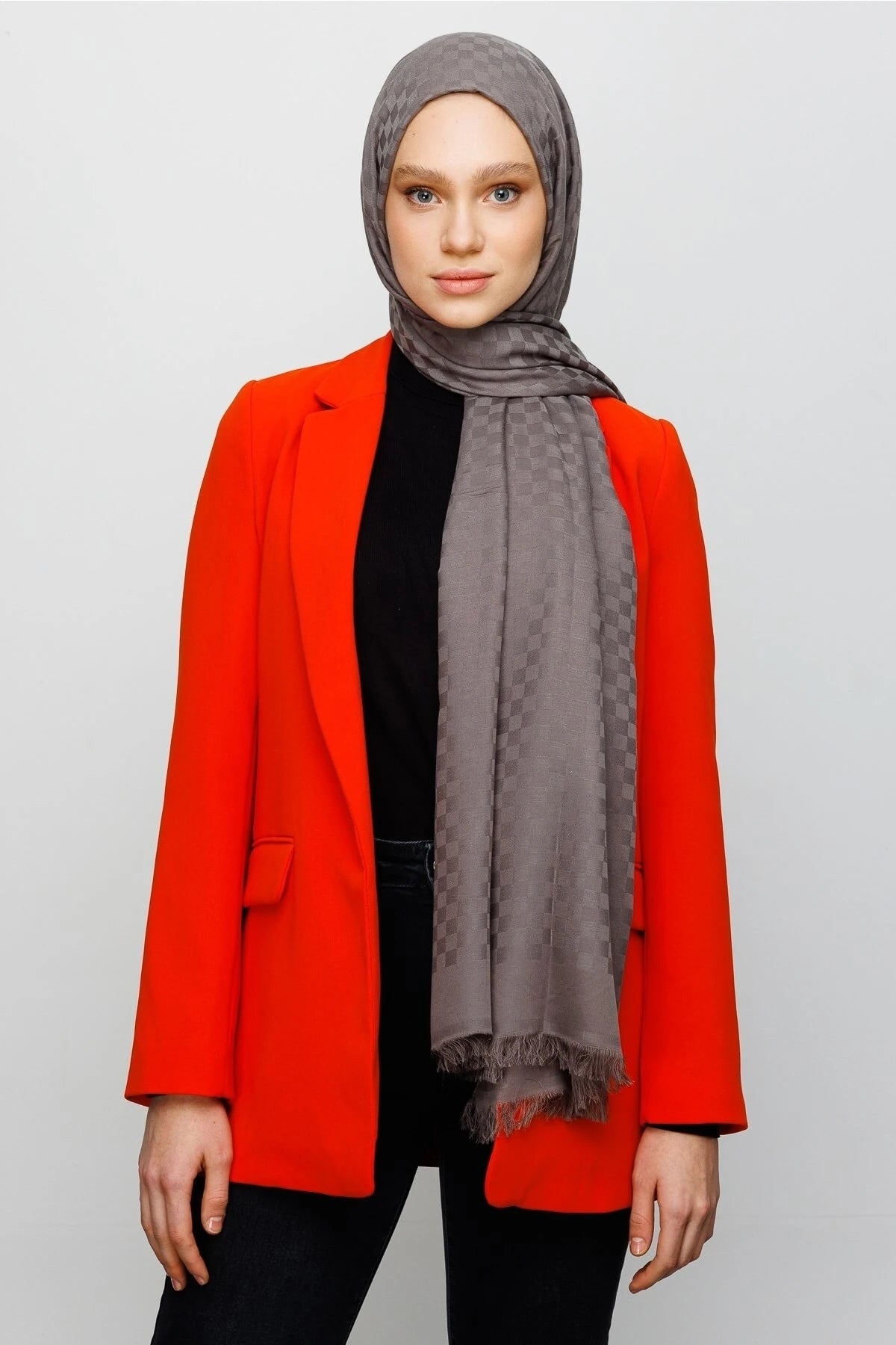 Kare Desen Pamuk Jakar Şal