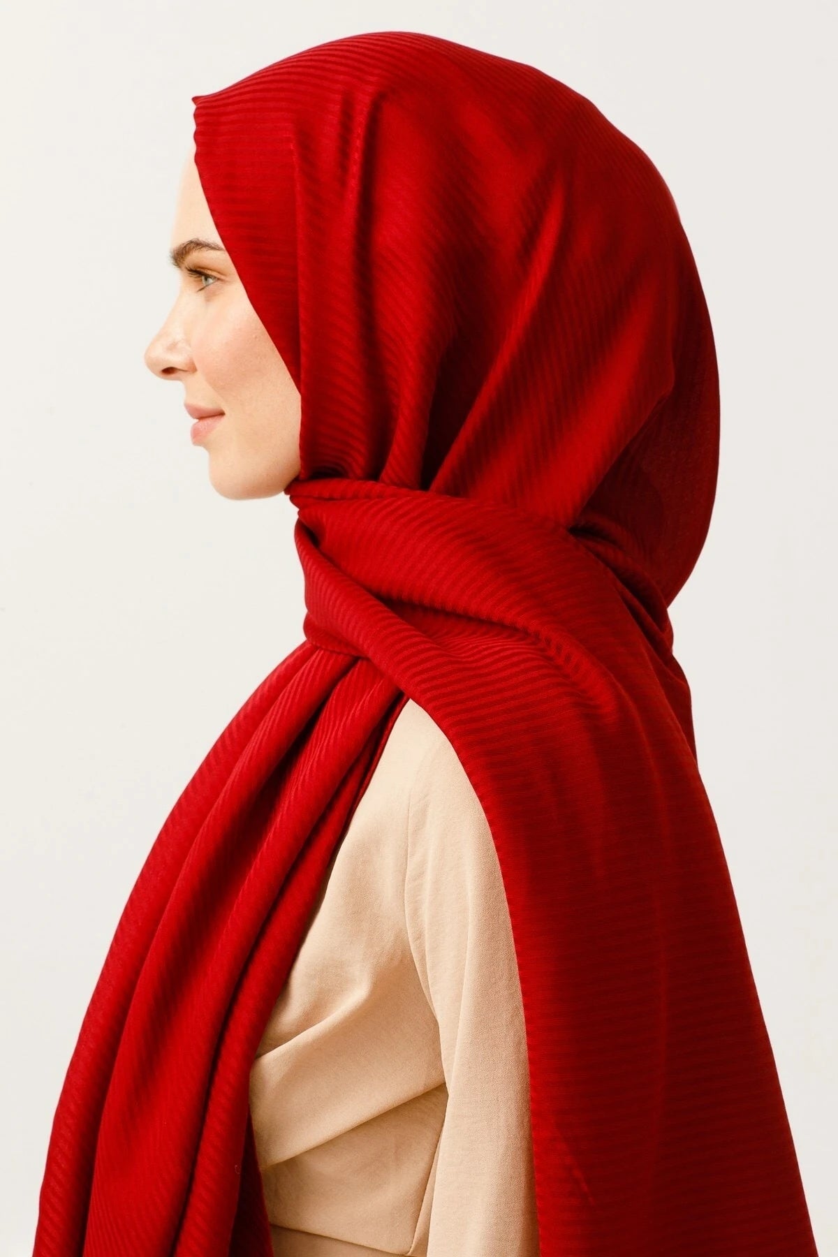 Çizgili Desen Pamuk Jakar Şal