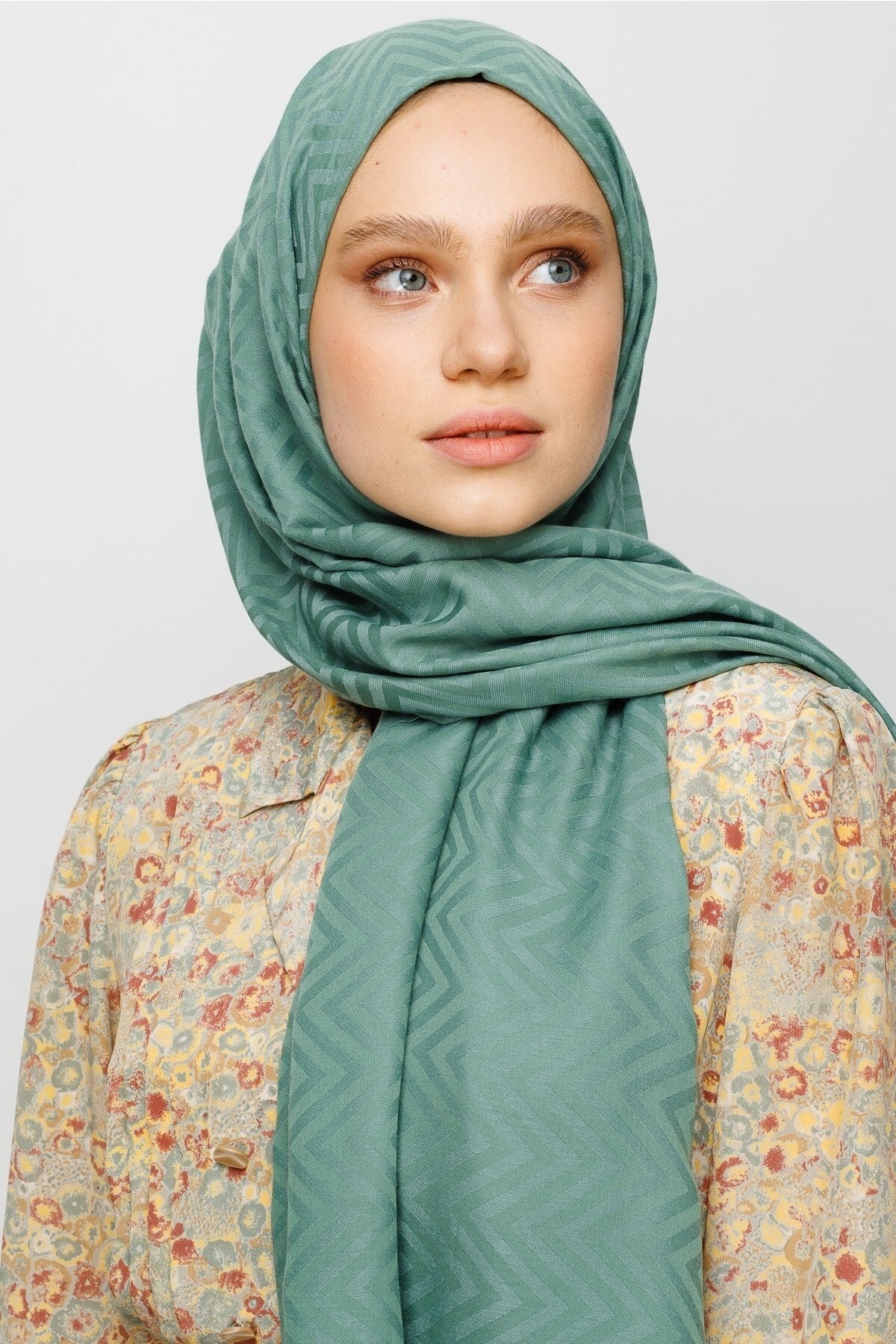 Zikzak Desen Pamuk Jakar Şal