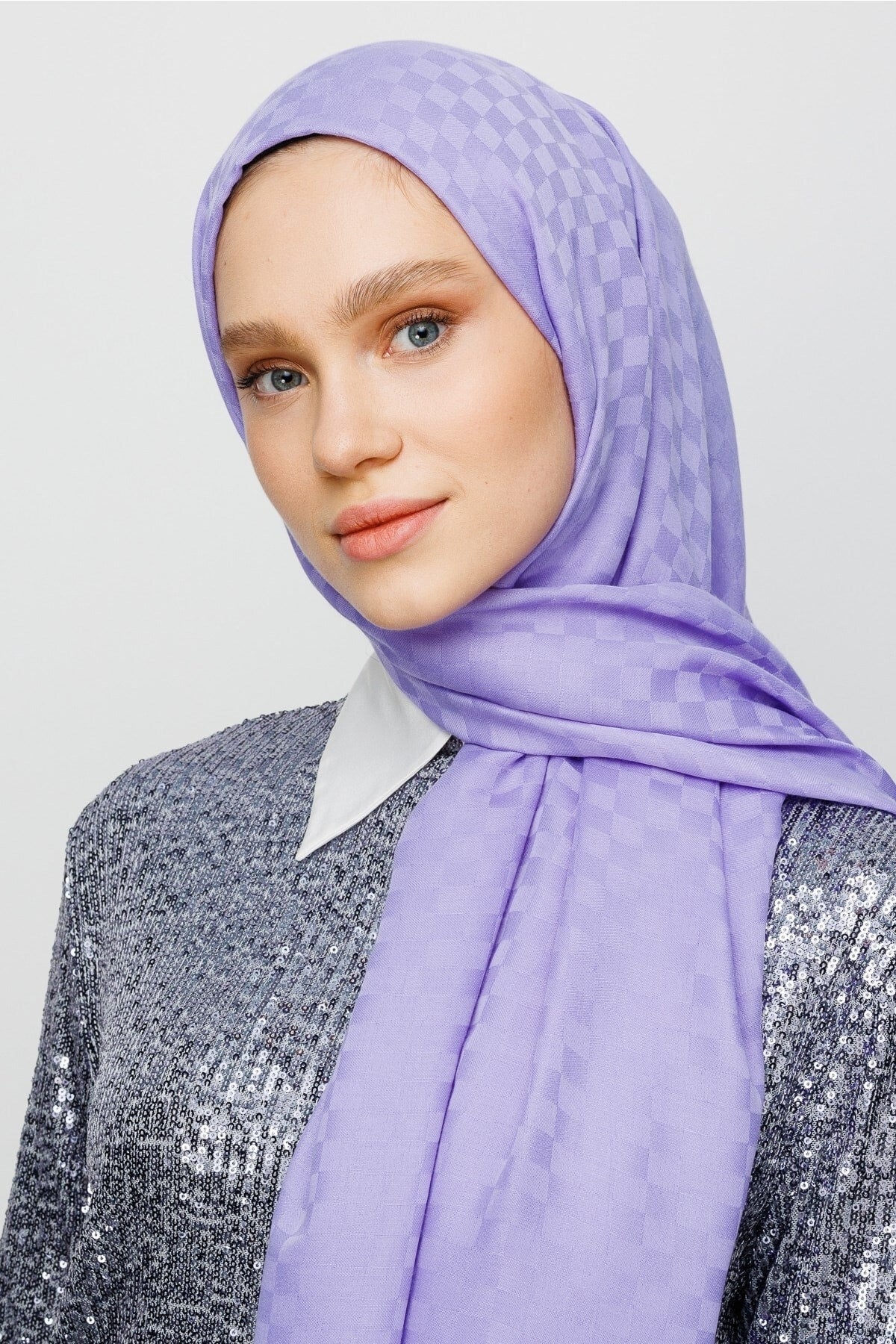 Kare Desen Pamuk Jakar Şal