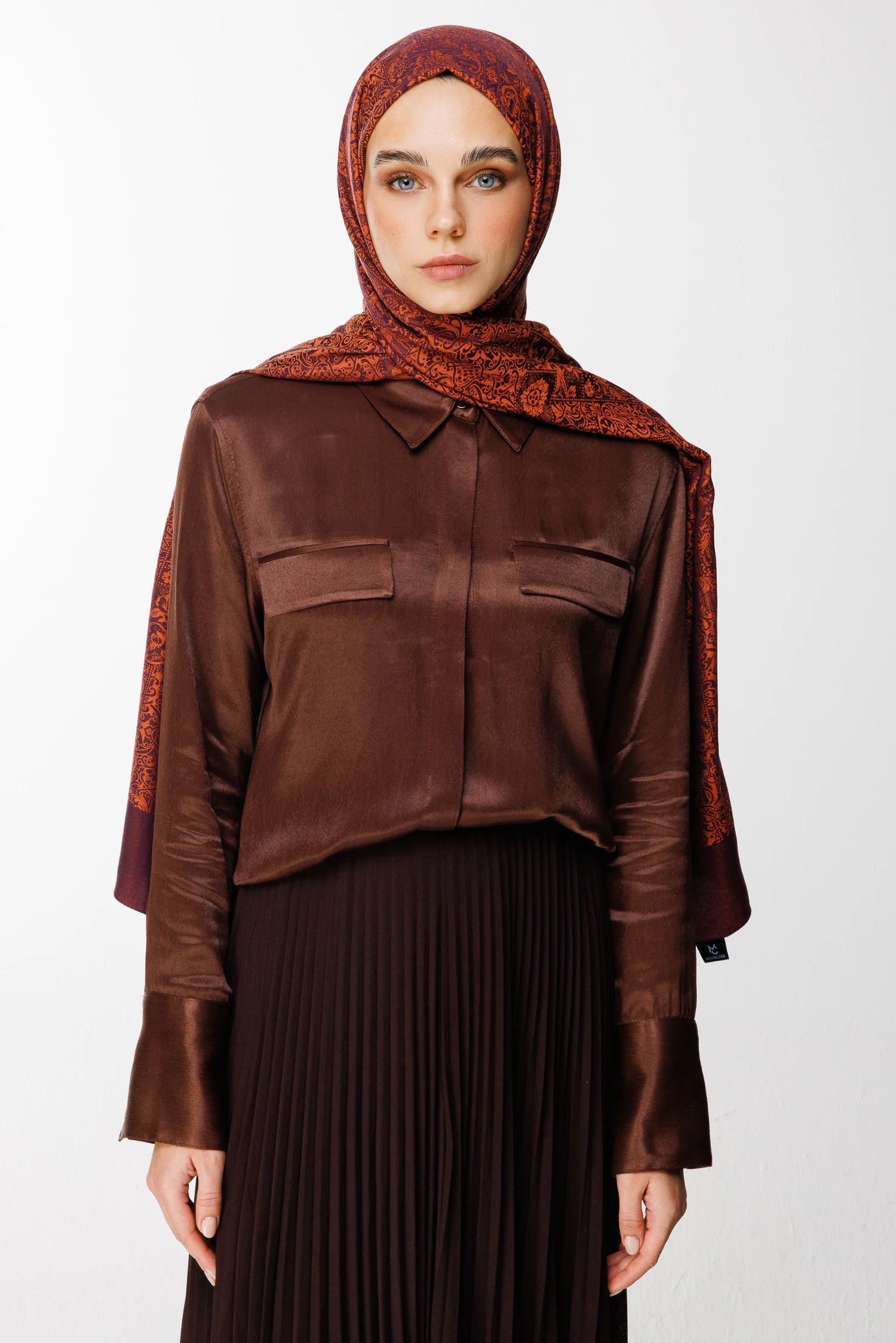 Henna Desen Çift Taraflı Şal