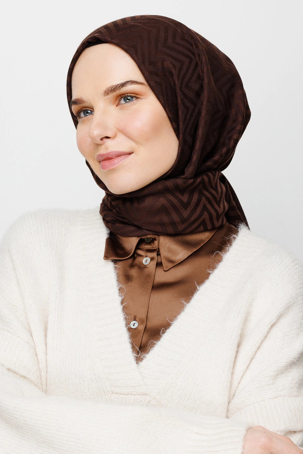 Zikzak Desen Pamuk Jakar Şal