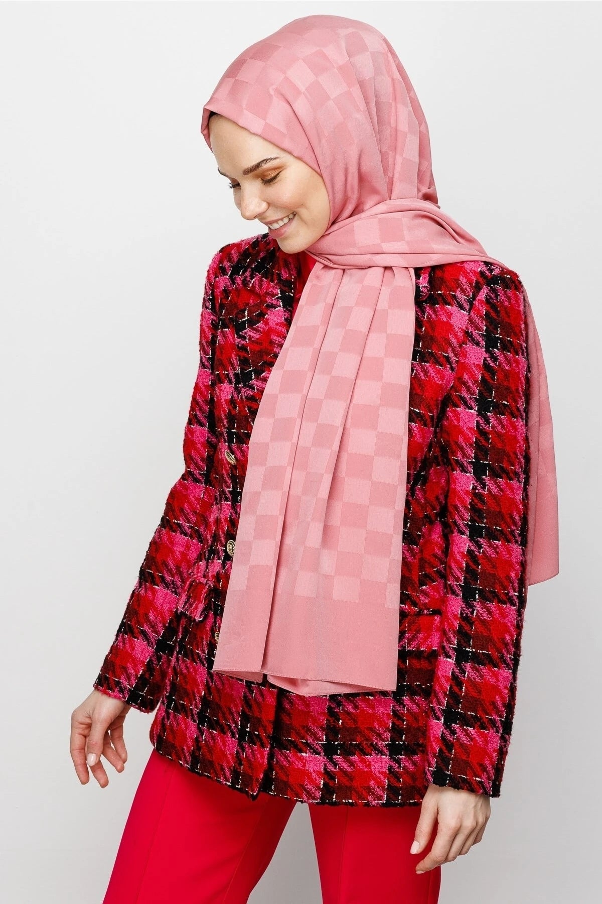 Dama Desen İpeksi Jakar Şal