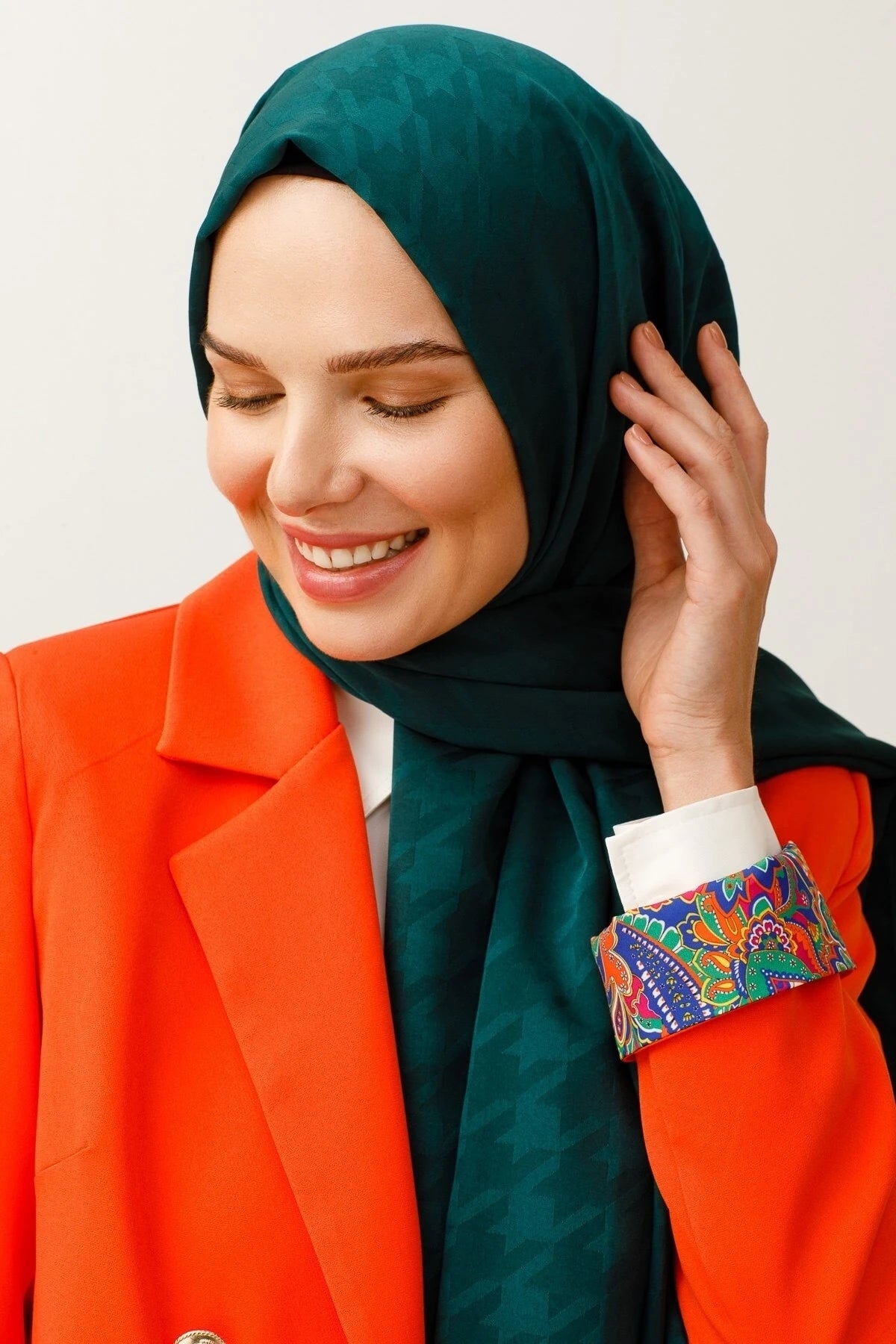 Kazayağı Desen İpeksi Jakar Şal