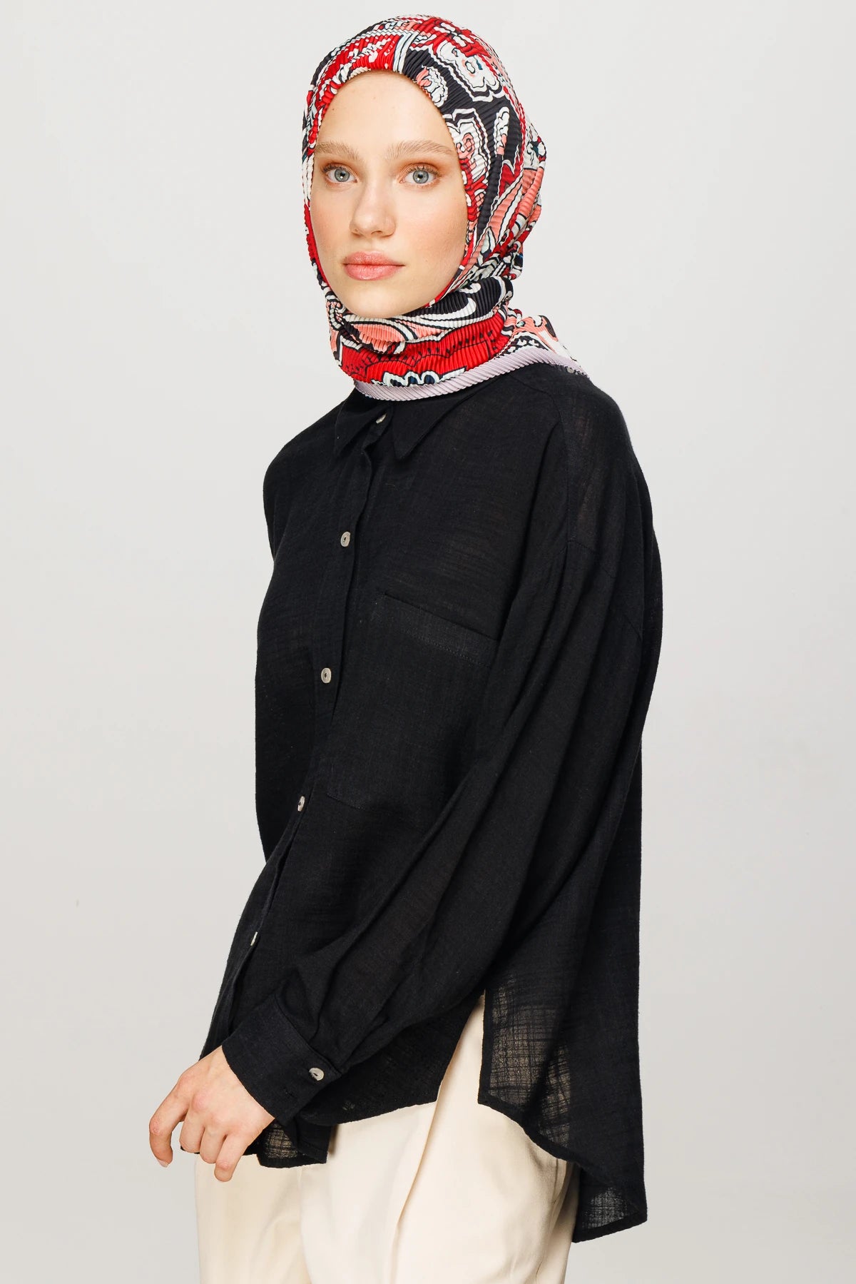 40 Yama Desen Pilise Eşarp