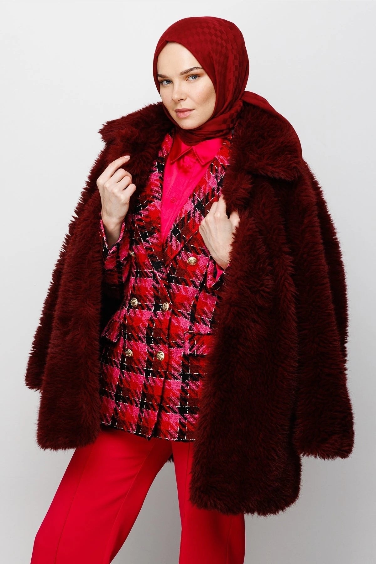 Kare Desen Pamuk Jakar Şal