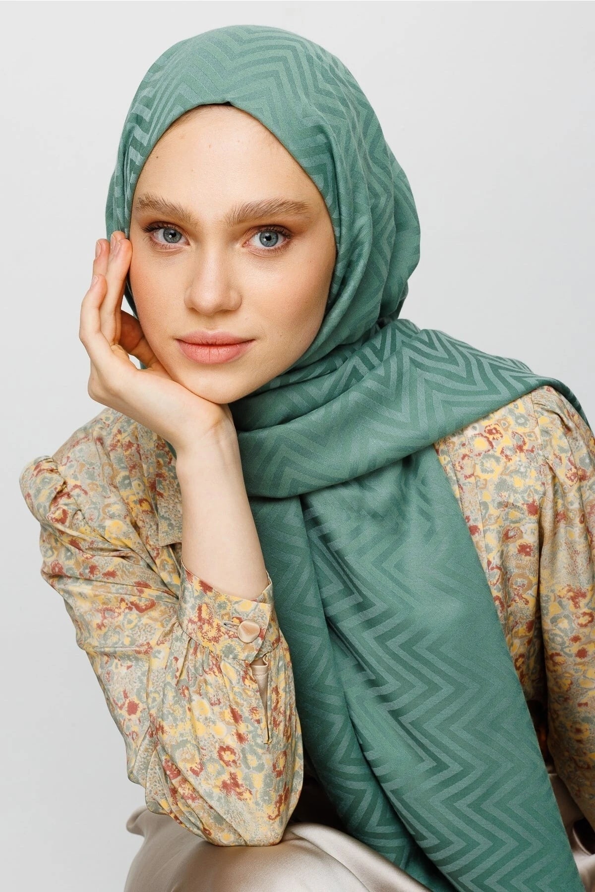 Zikzak Desen Pamuk Jakar Şal