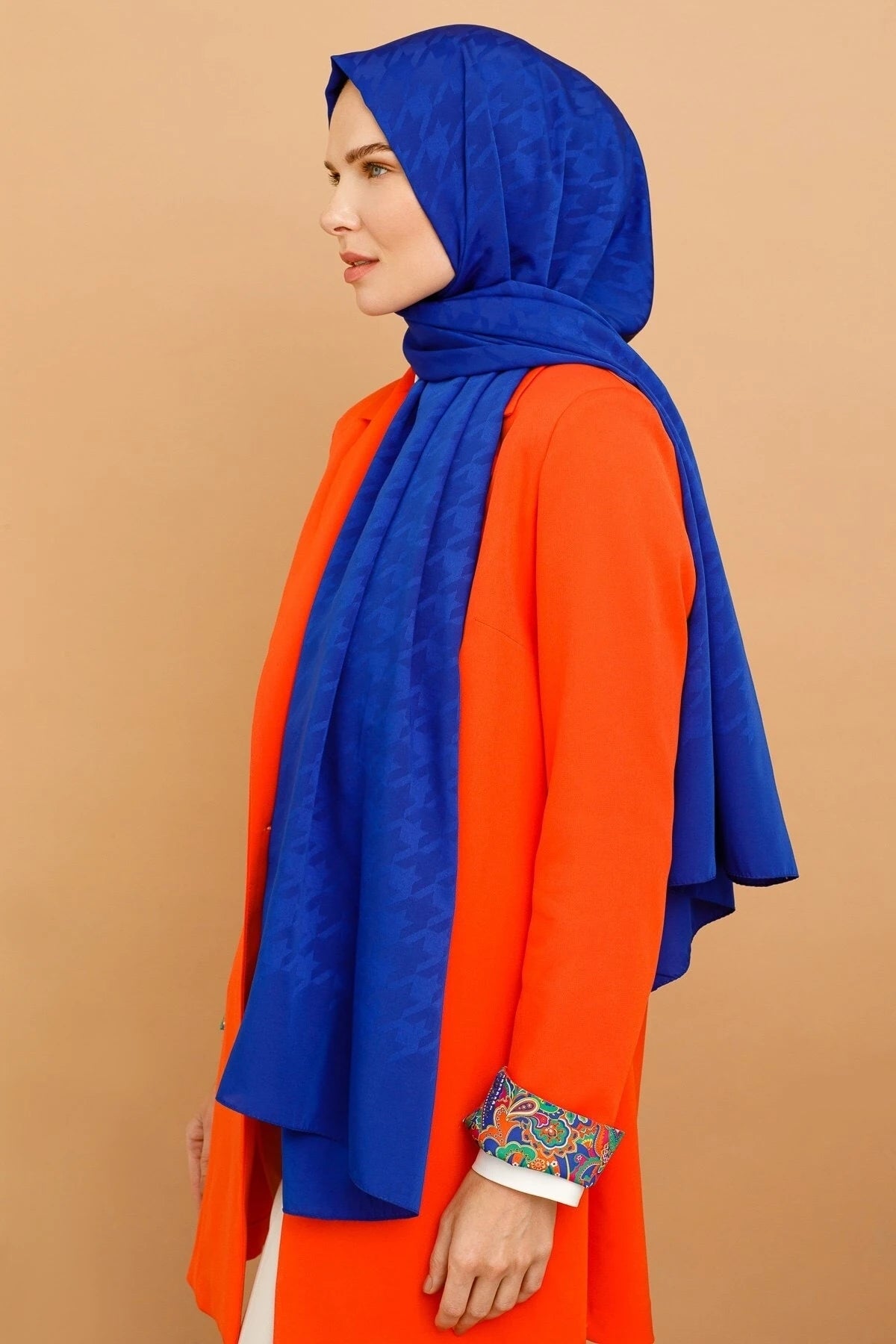 Kazayağı Desen İpeksi Jakar Şal