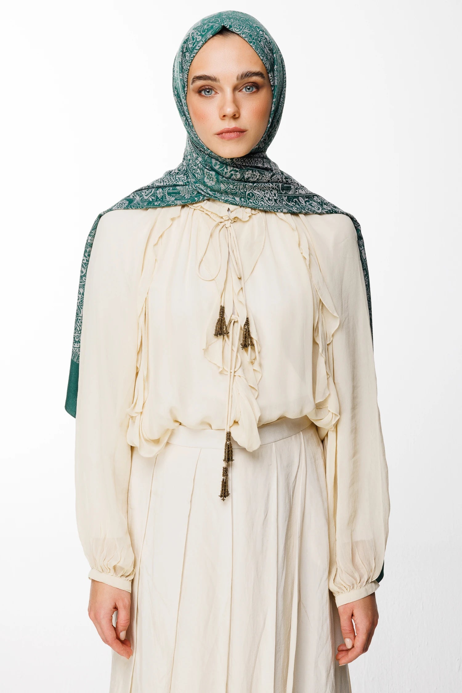 Henna Desen Çift Taraflı Şal