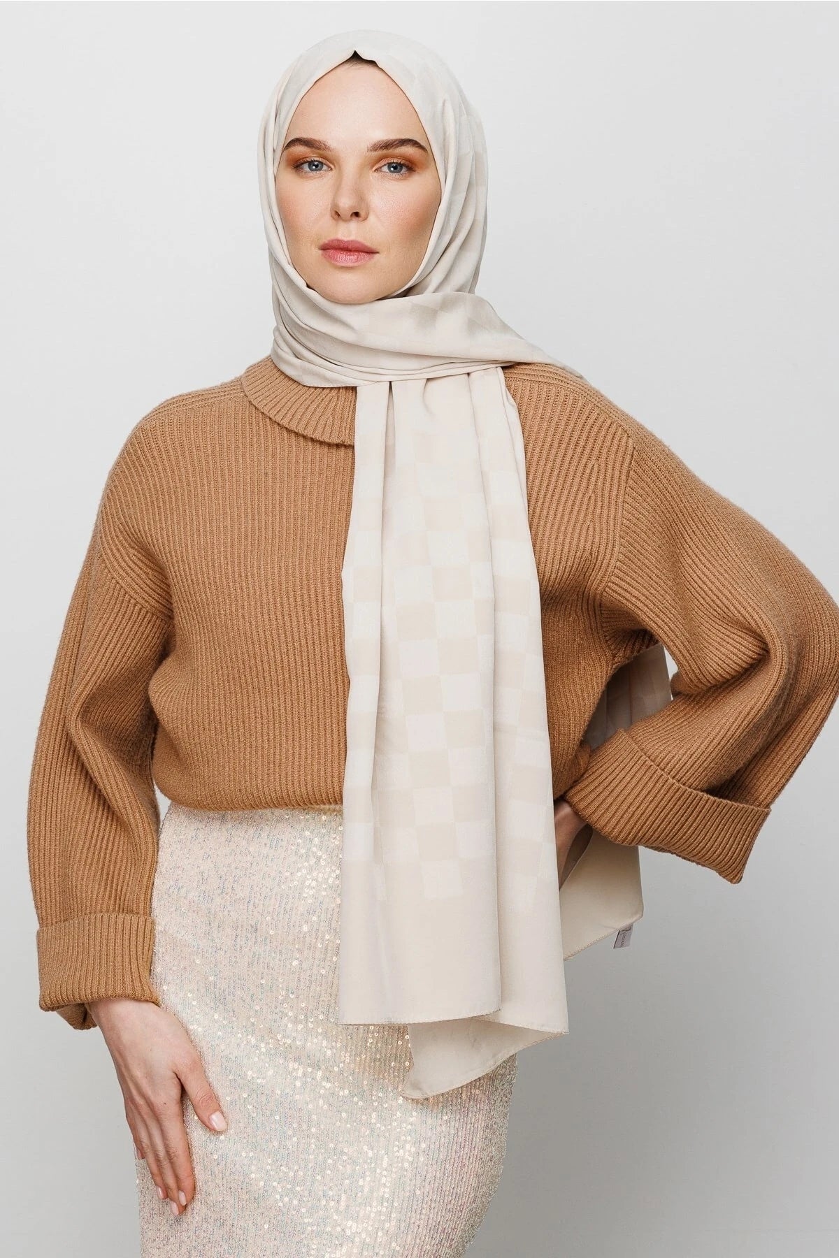 Dama Desen İpeksi Jakar Şal