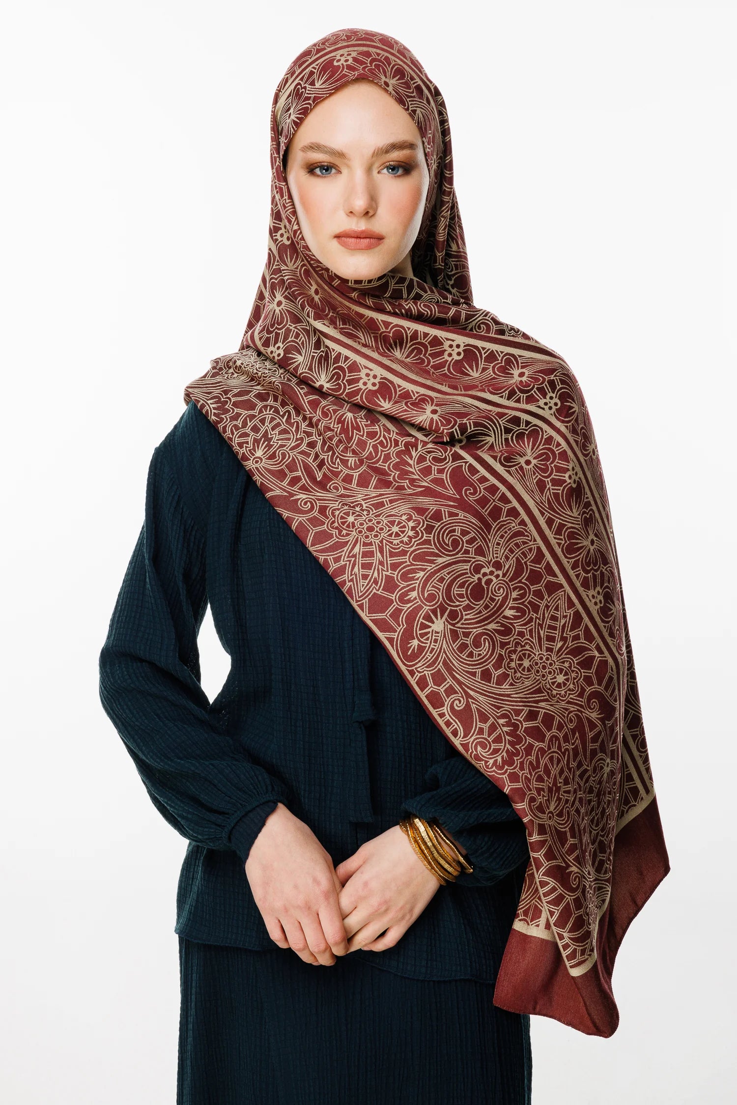 Lavin Desen Çift Taraflı Şal