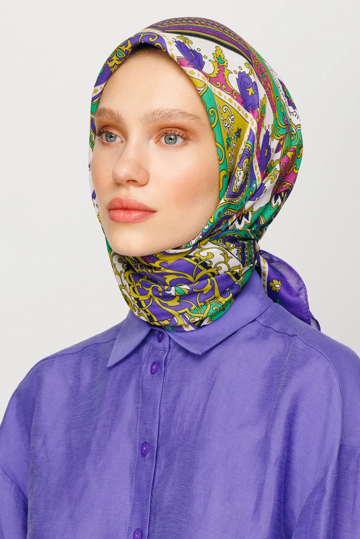 40 Yama Desen Dijital Soft Eşarp