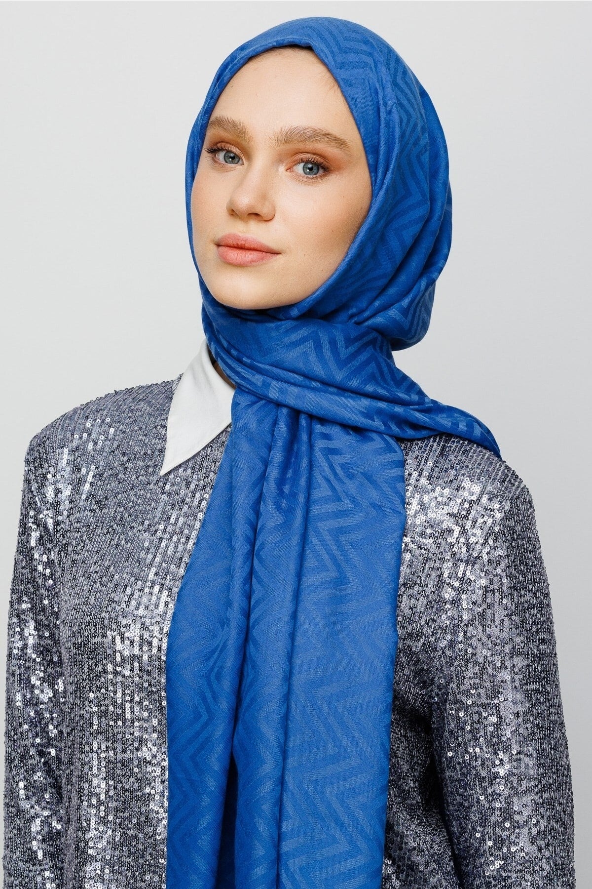 Zikzak Desen Pamuk Jakar Şal