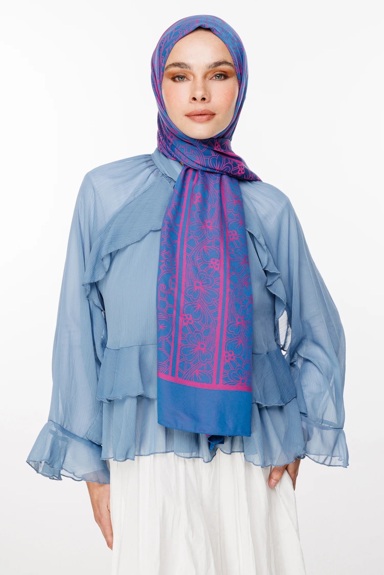 Lavin Desen Çift Taraflı Şal