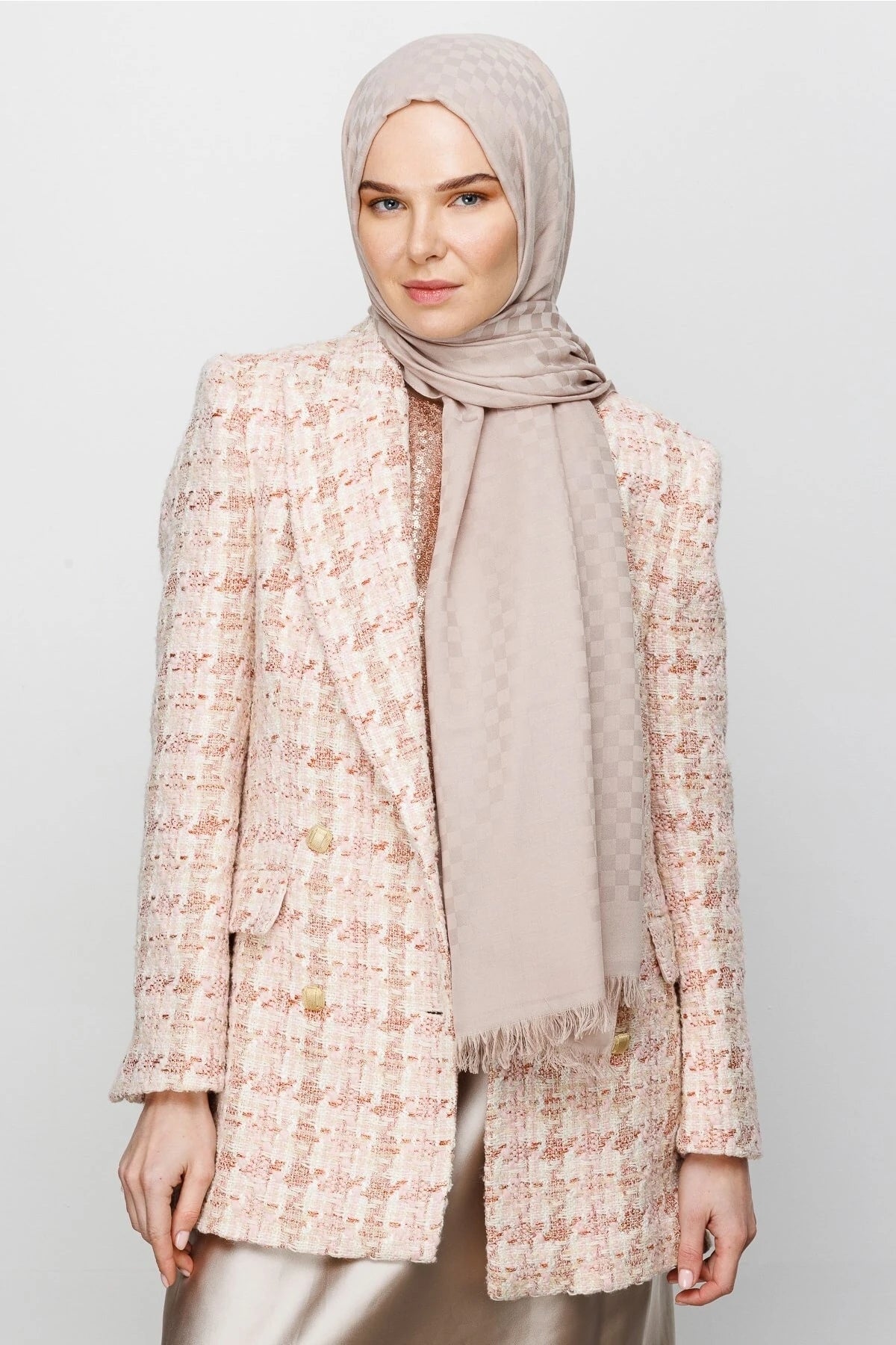 Kare Desen Pamuk Jakar Şal