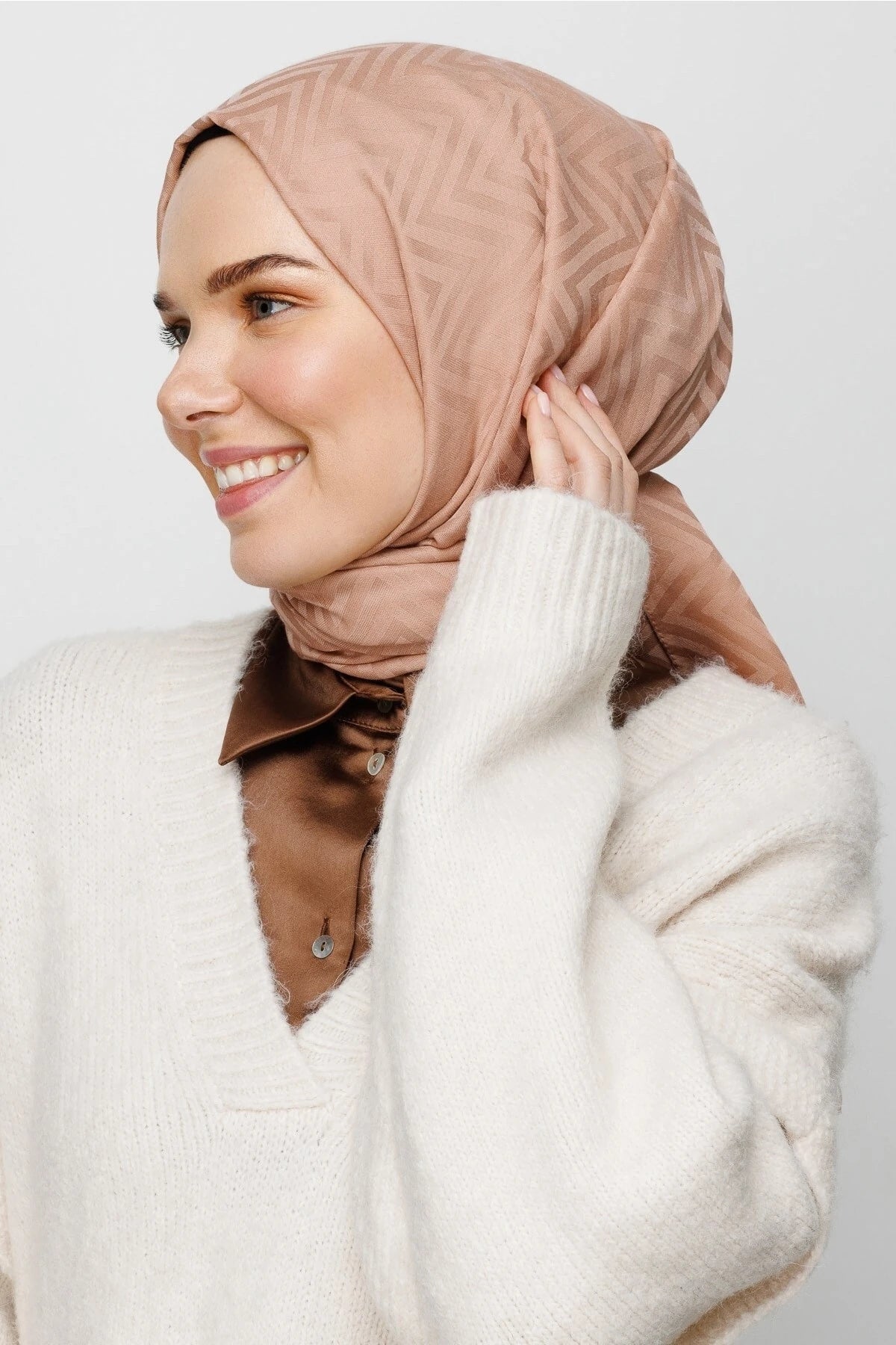 Zikzak Desen Pamuk Jakar Şal