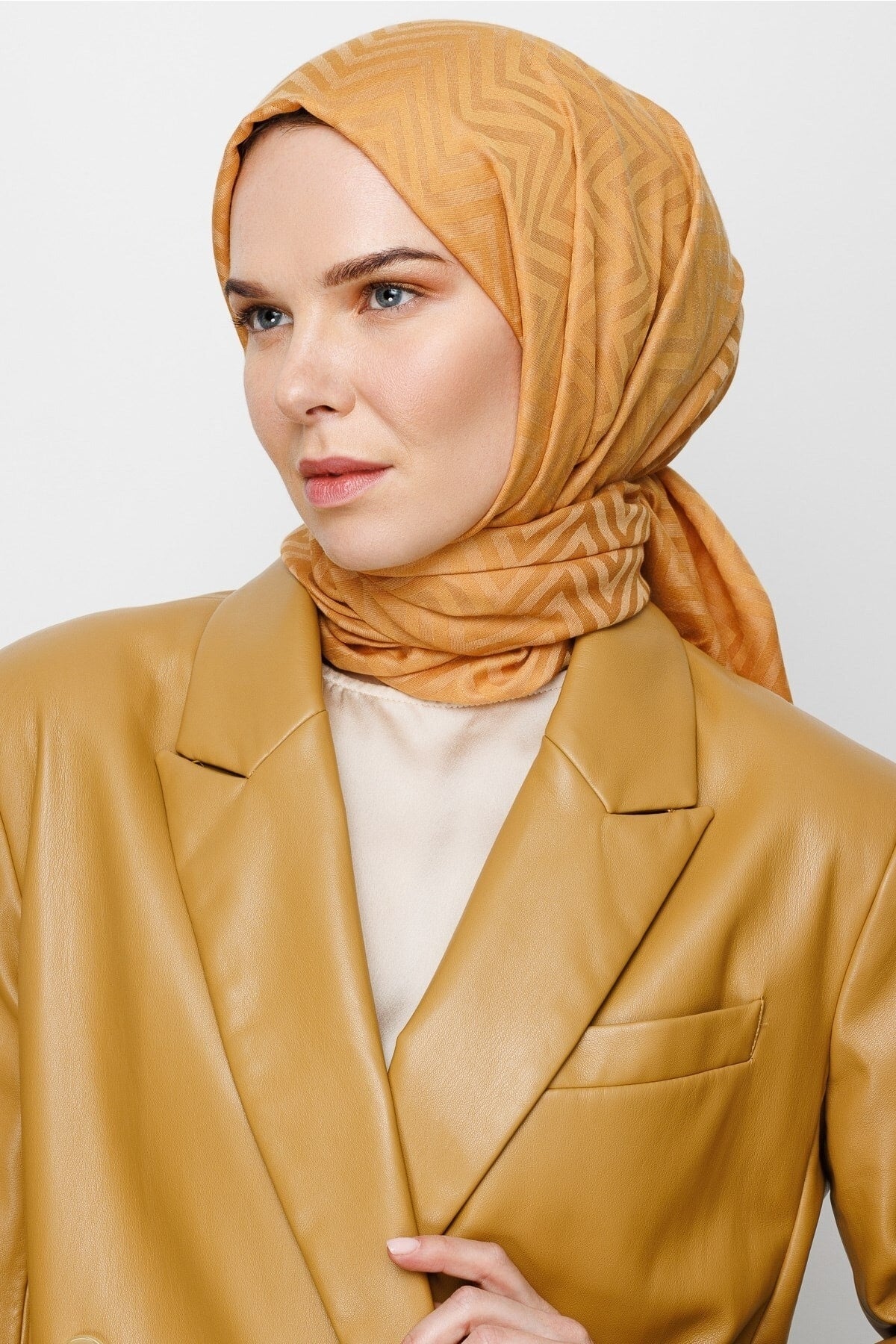 Zikzak Desen Pamuk Jakar Şal