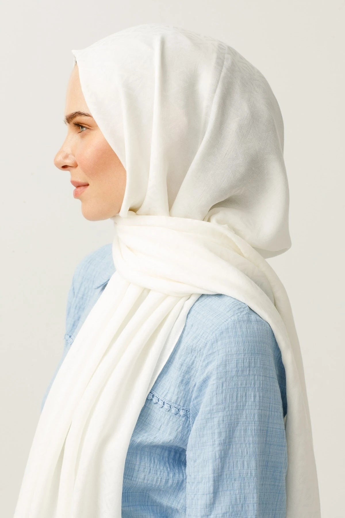 Üçgen Desen Pamuk Jakar Şal