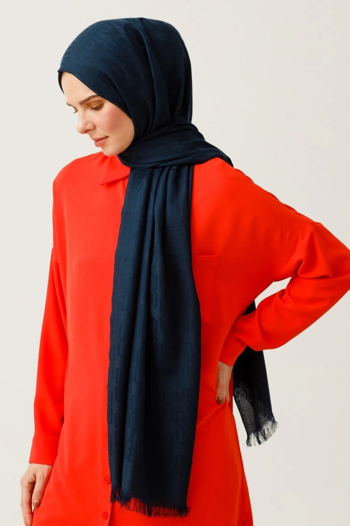 Zincir Desen Pamuk Jakar Şal