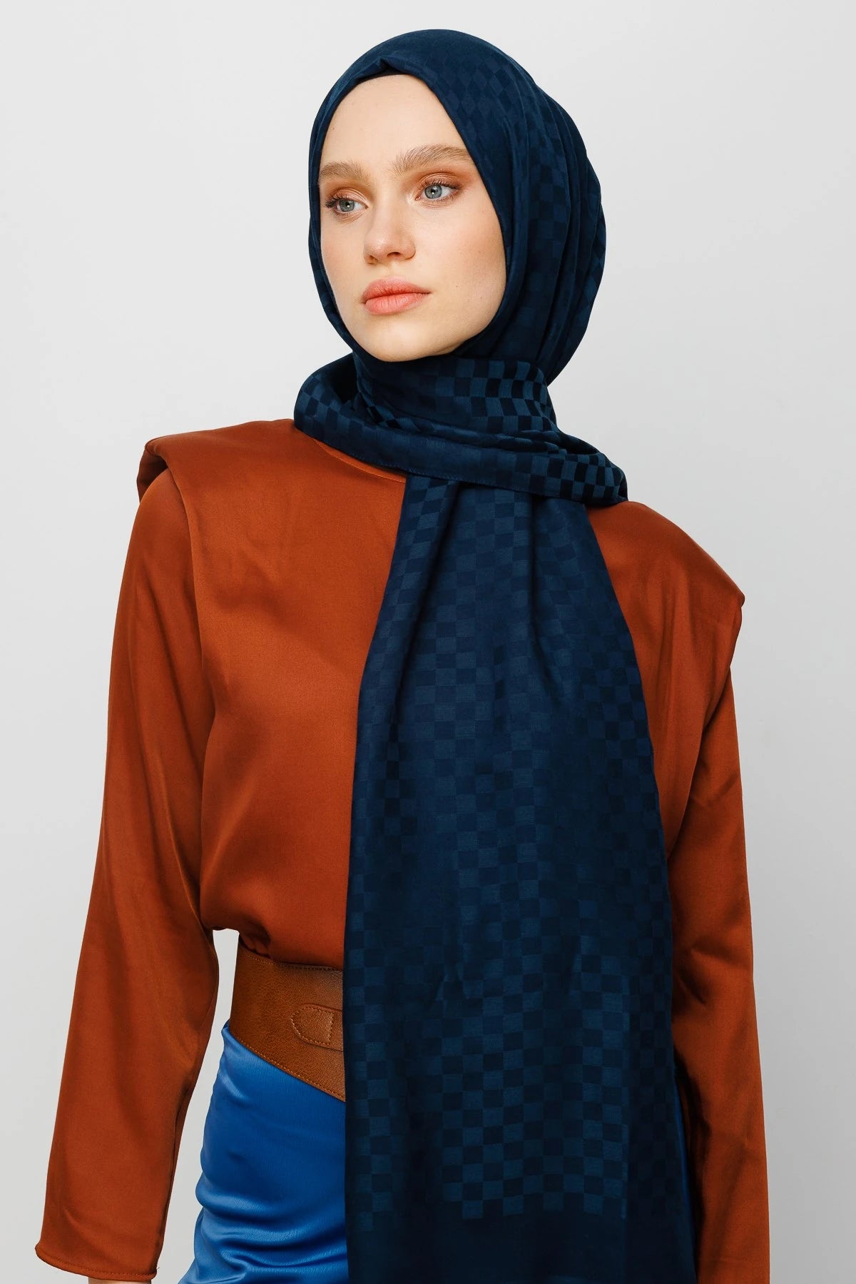 Kare Desen Pamuk Jakar Şal