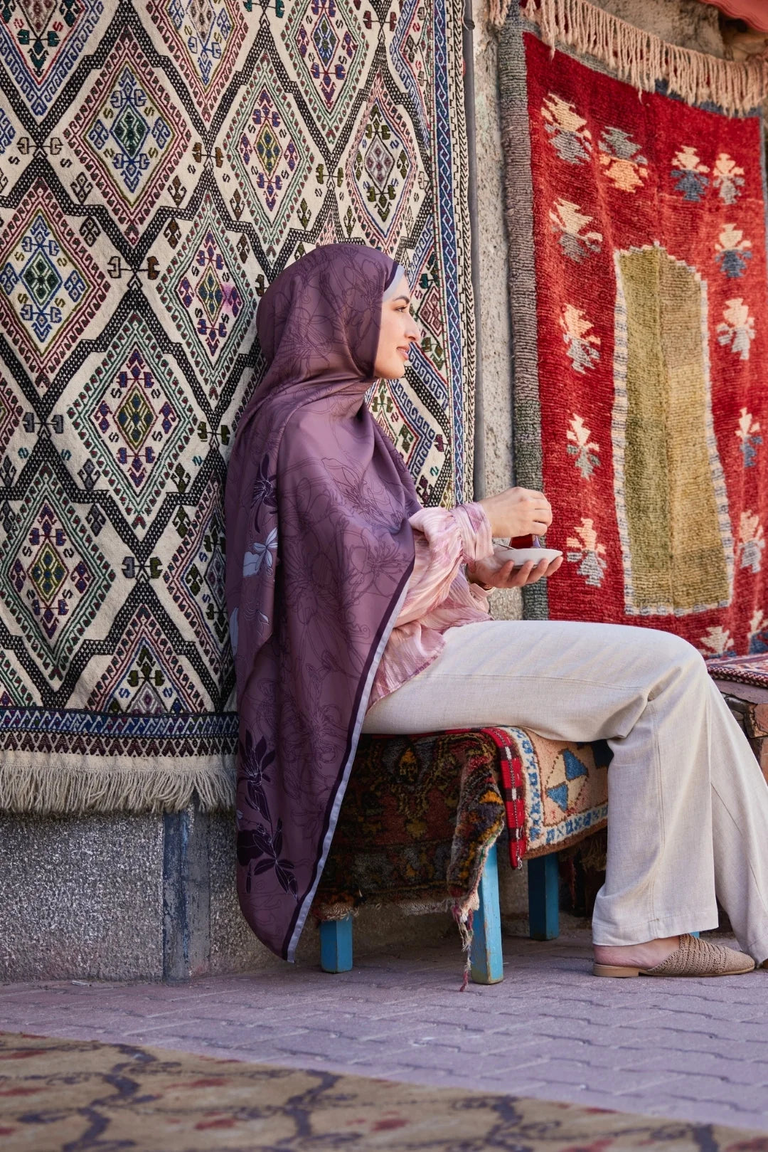 Yekta Desen Sakura İpek Şal