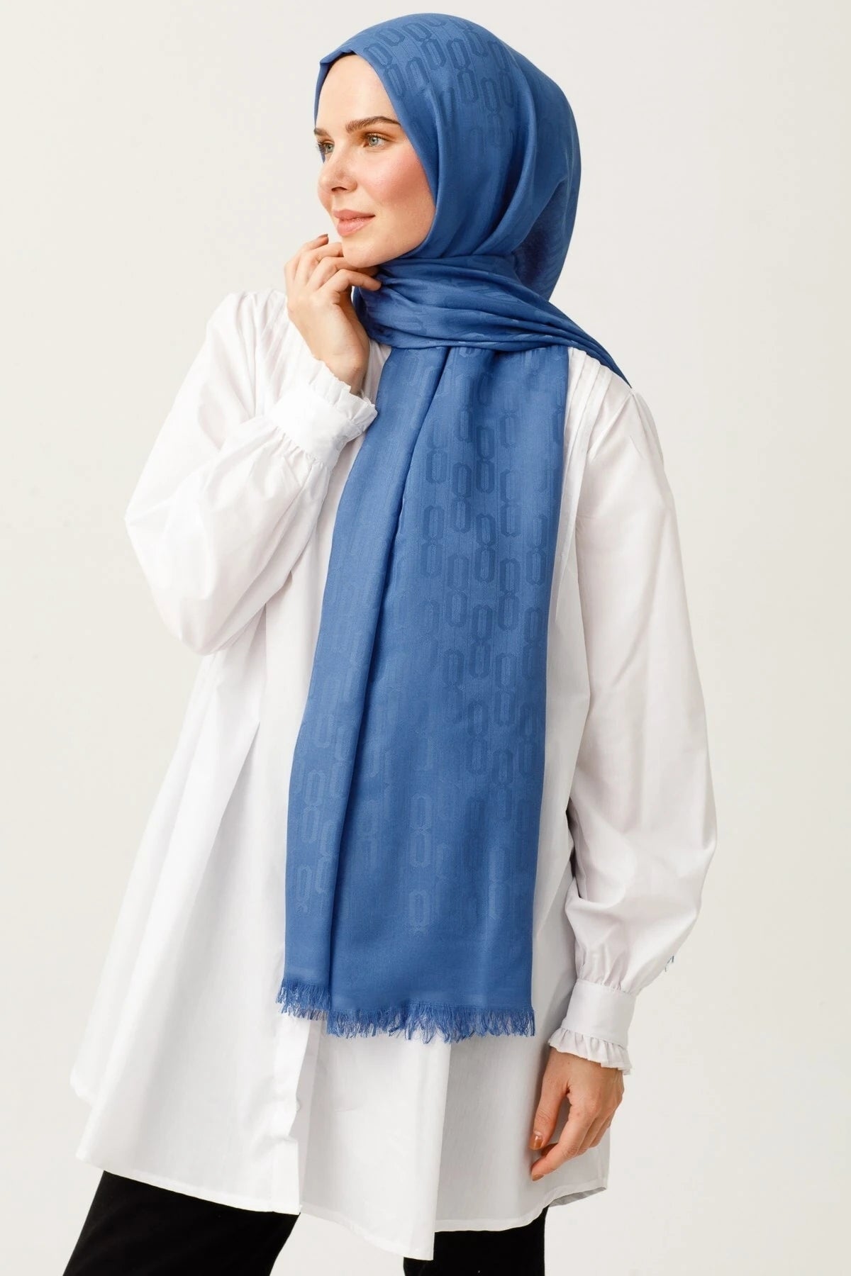 Zincir Desen Pamuk Jakar Şal