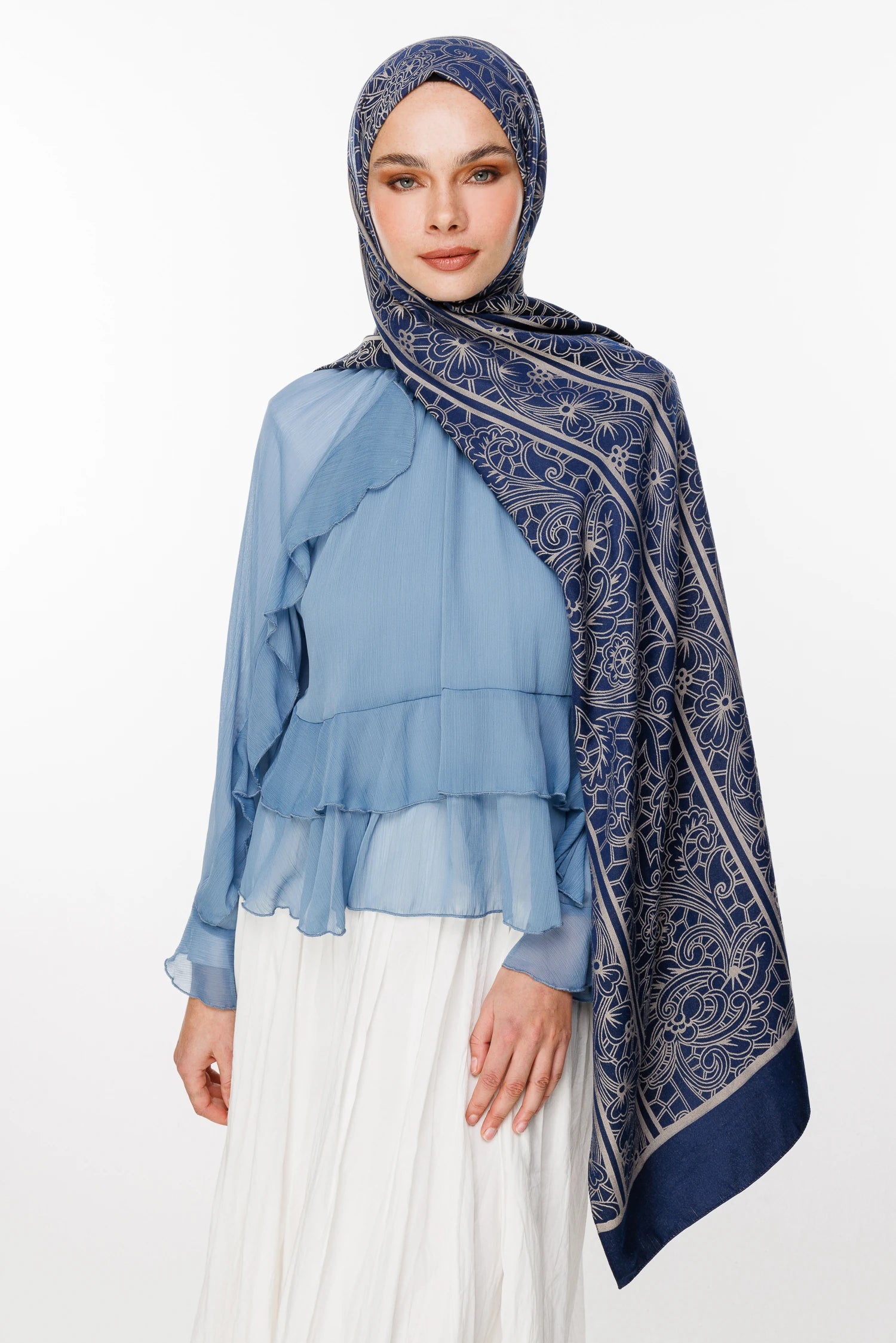 Lavin Desen Çift Taraflı Şal