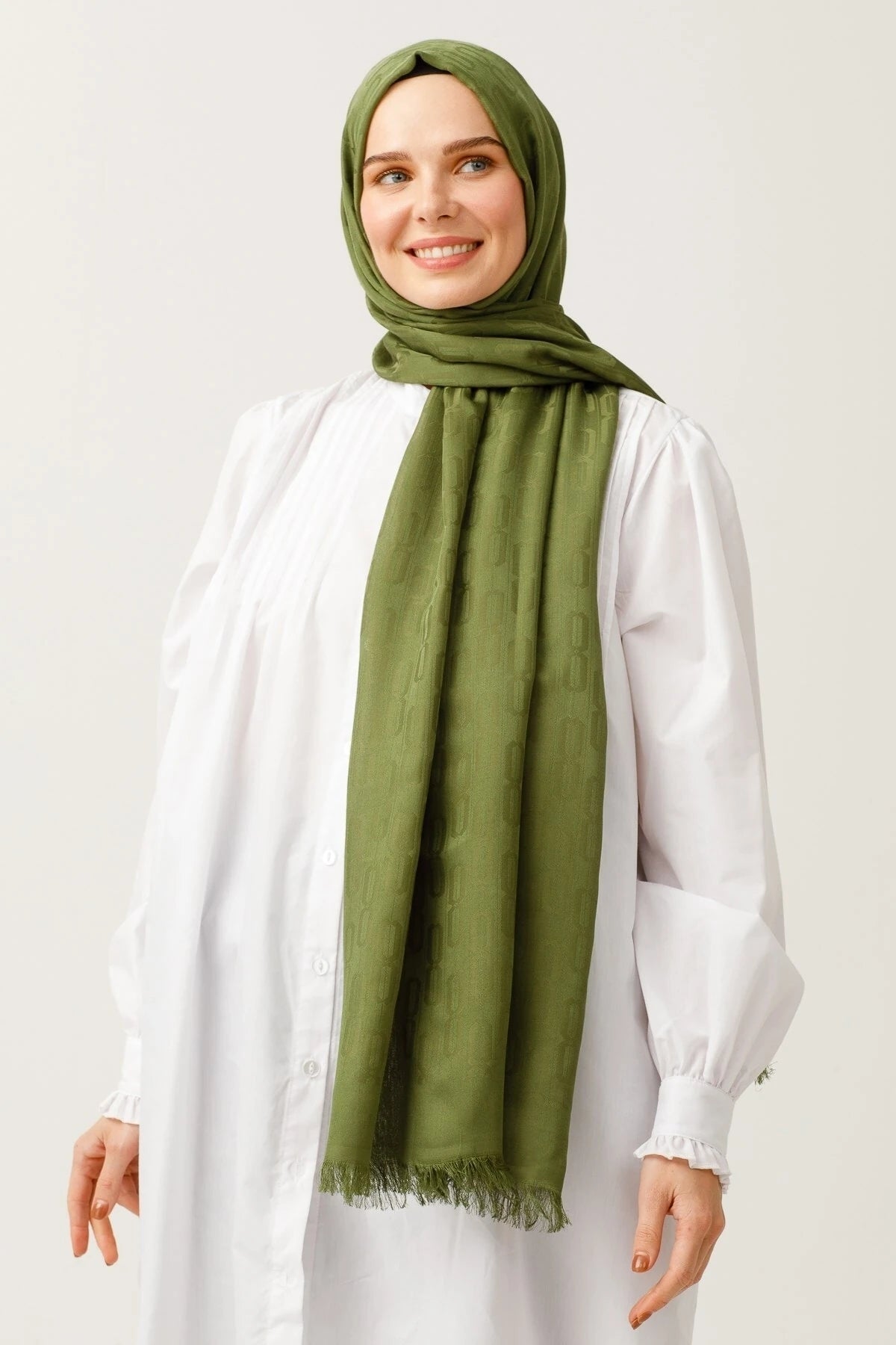 Zincir Desen Pamuk Jakar Şal