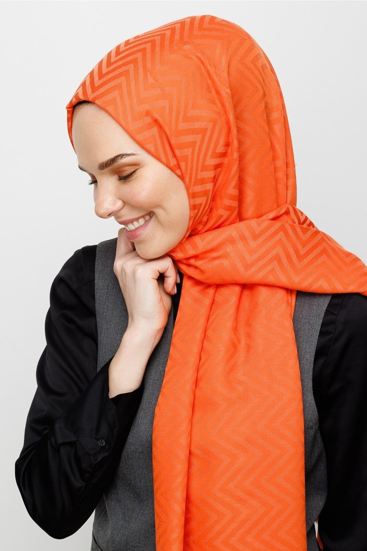 Zikzak Desen Pamuk Jakar Şal