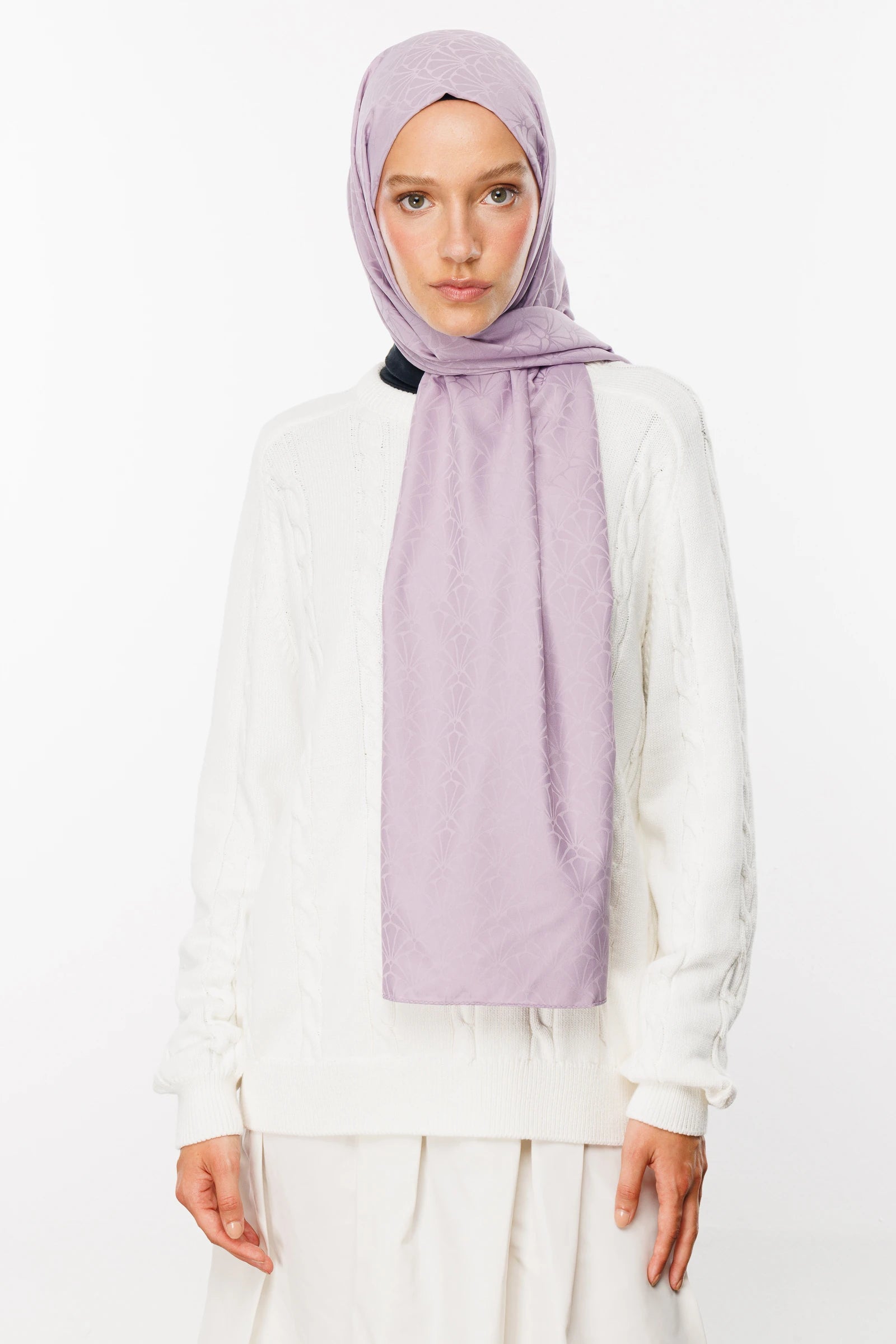 Lotus Desen İpeksi Jakar Şal