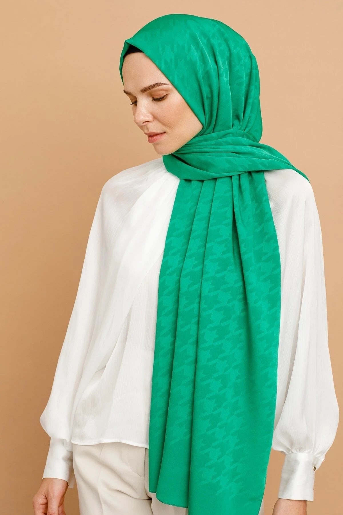 Kazayağı Desen İpeksi Jakar Şal