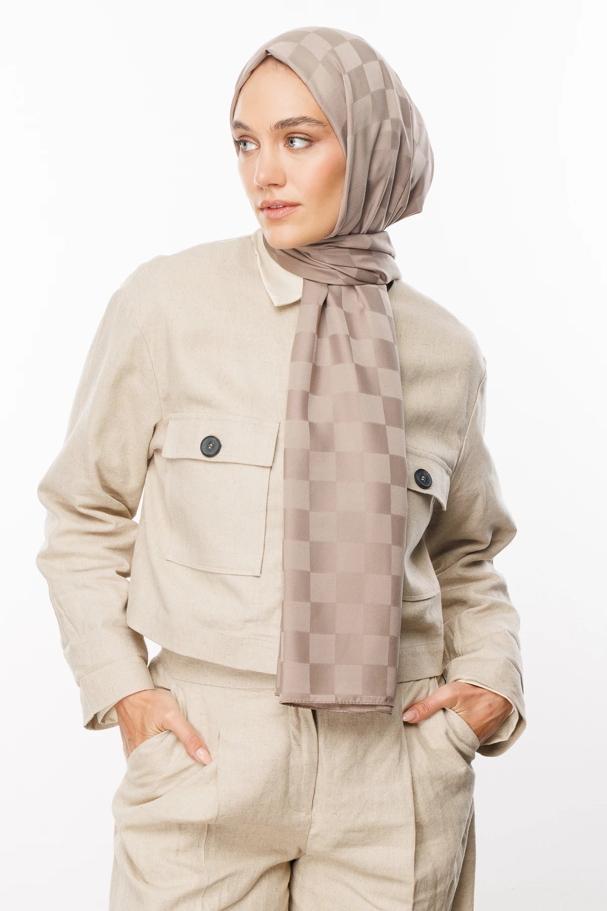 Dama Desen İpeksi Jakar Şal