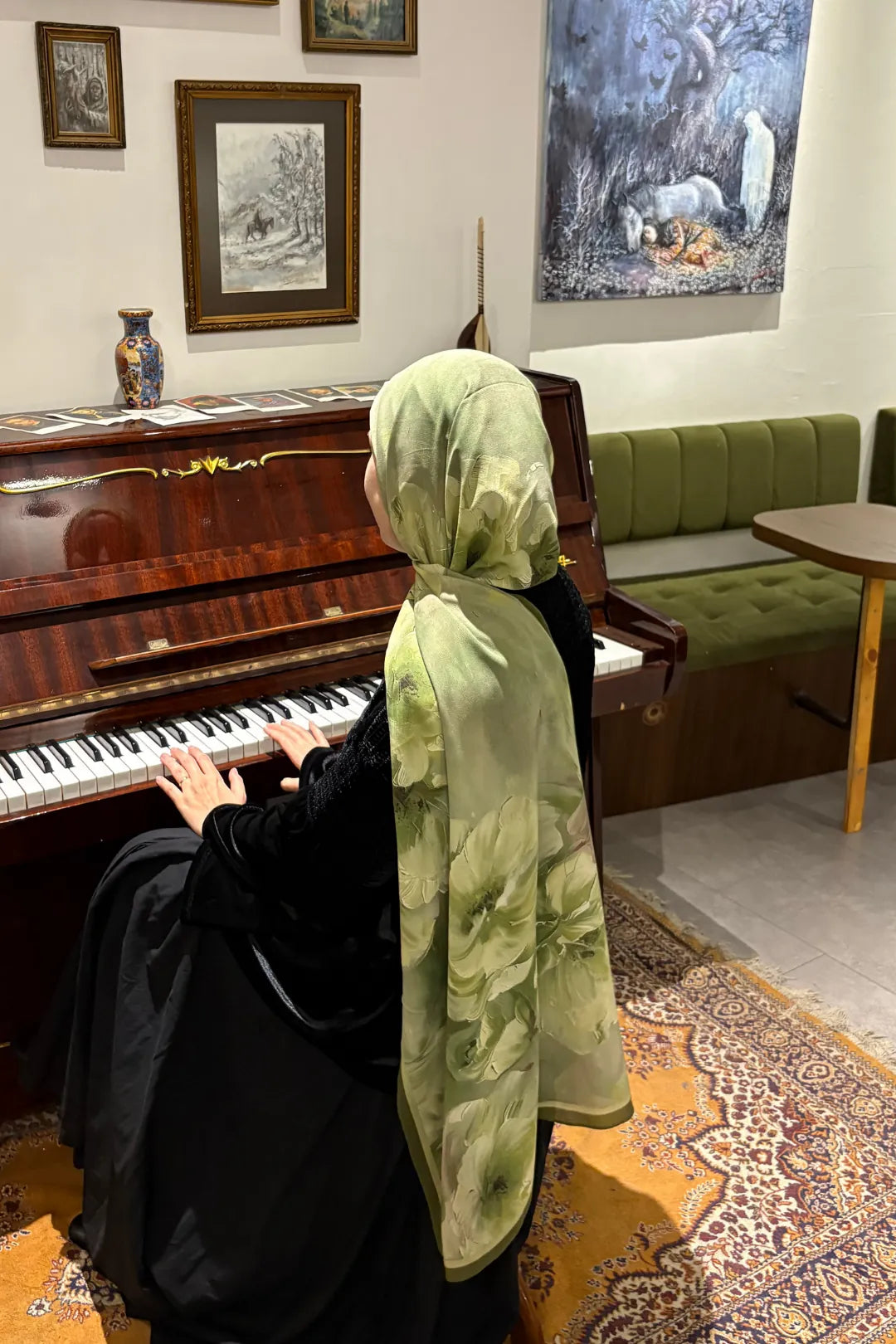 Rose Desen Hebei İpek Şal